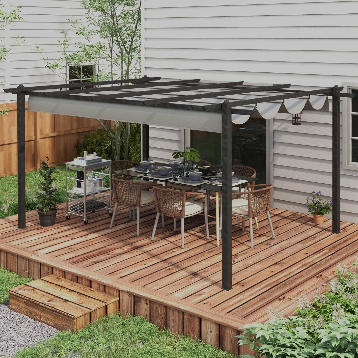 4 x 3(m) Aluminium Pergola with Retractable Roof