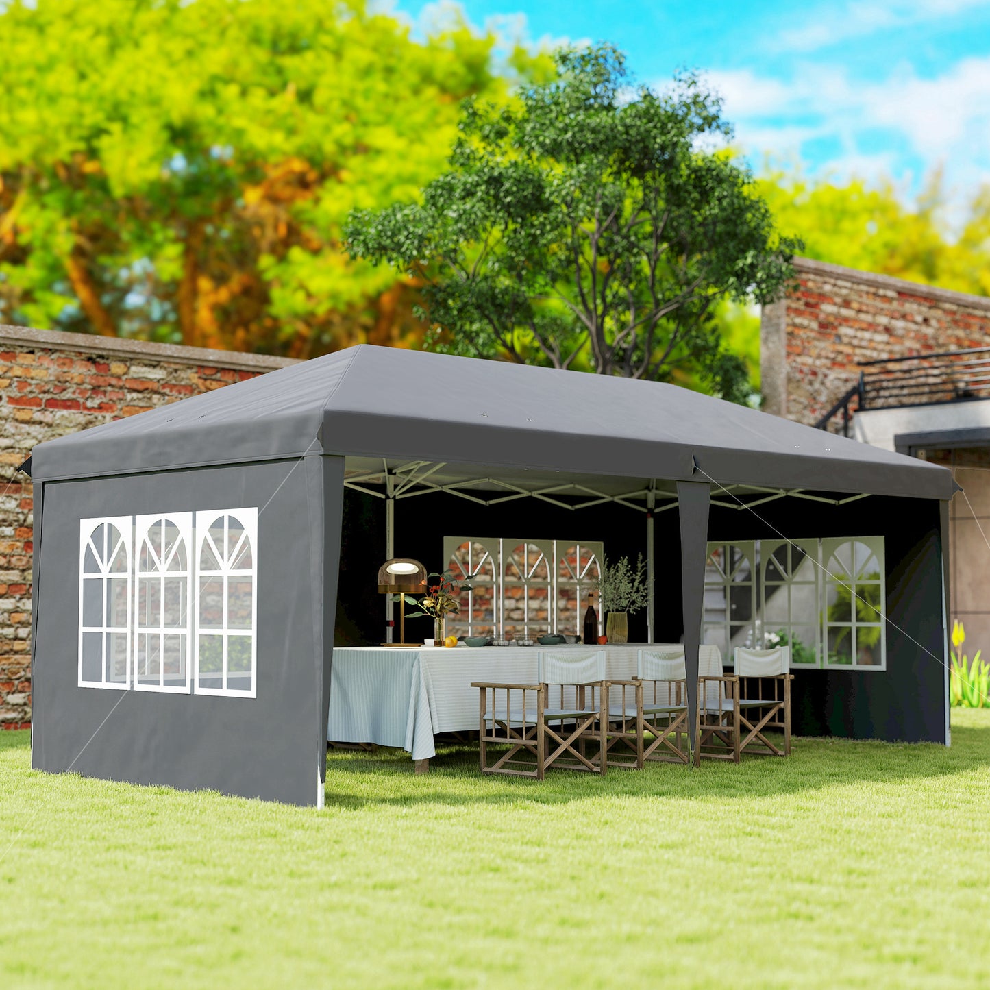 3 x 6m Pop-Up Gazebo, with Removable Walls