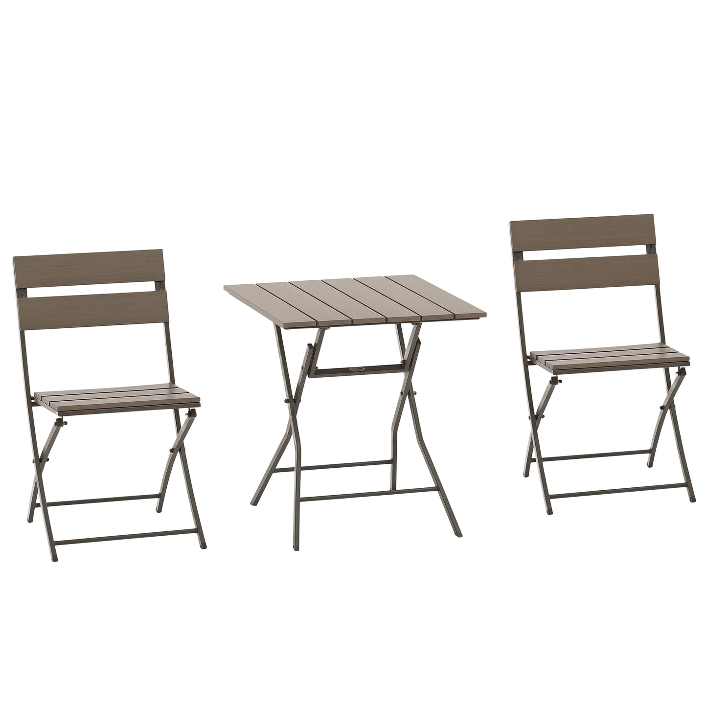 3 Piece Foldable Garden Bistro Set Patio Furniture Set with Table