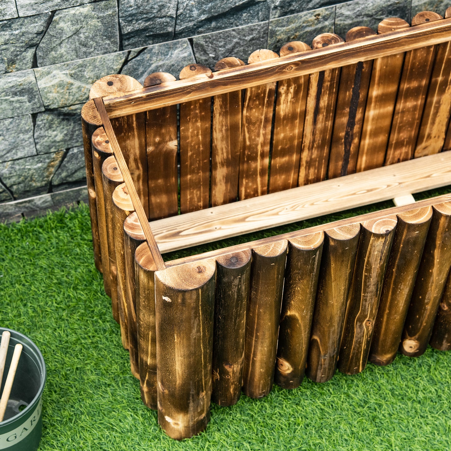 Wooden Raised Garden Bed, 100 x 38.5 x 40cm Elevated Planter Box