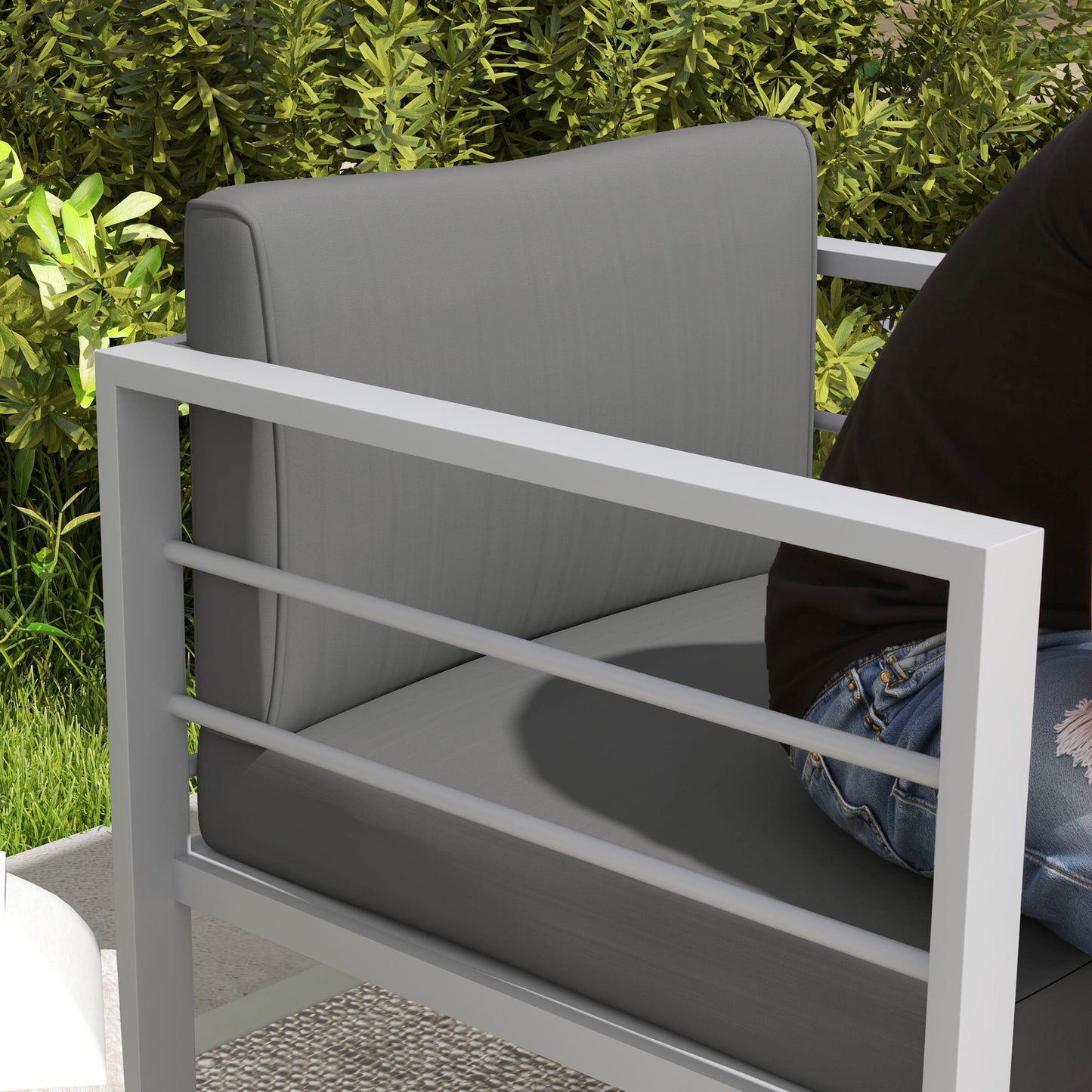 Garden Sofa Set of 2, All-Weather Garden Sofa Set