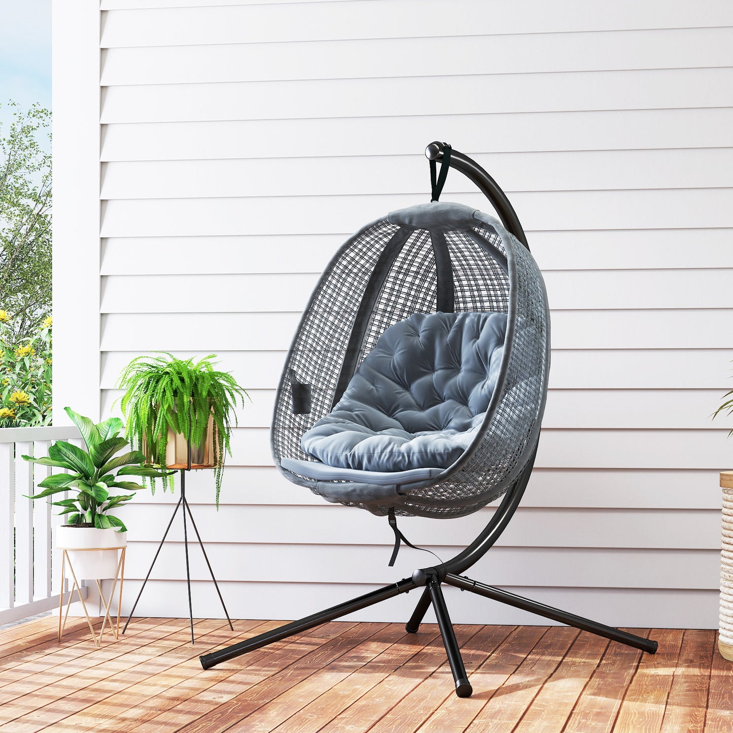 Outdoor Swing Chair with Thick Padded Cushion