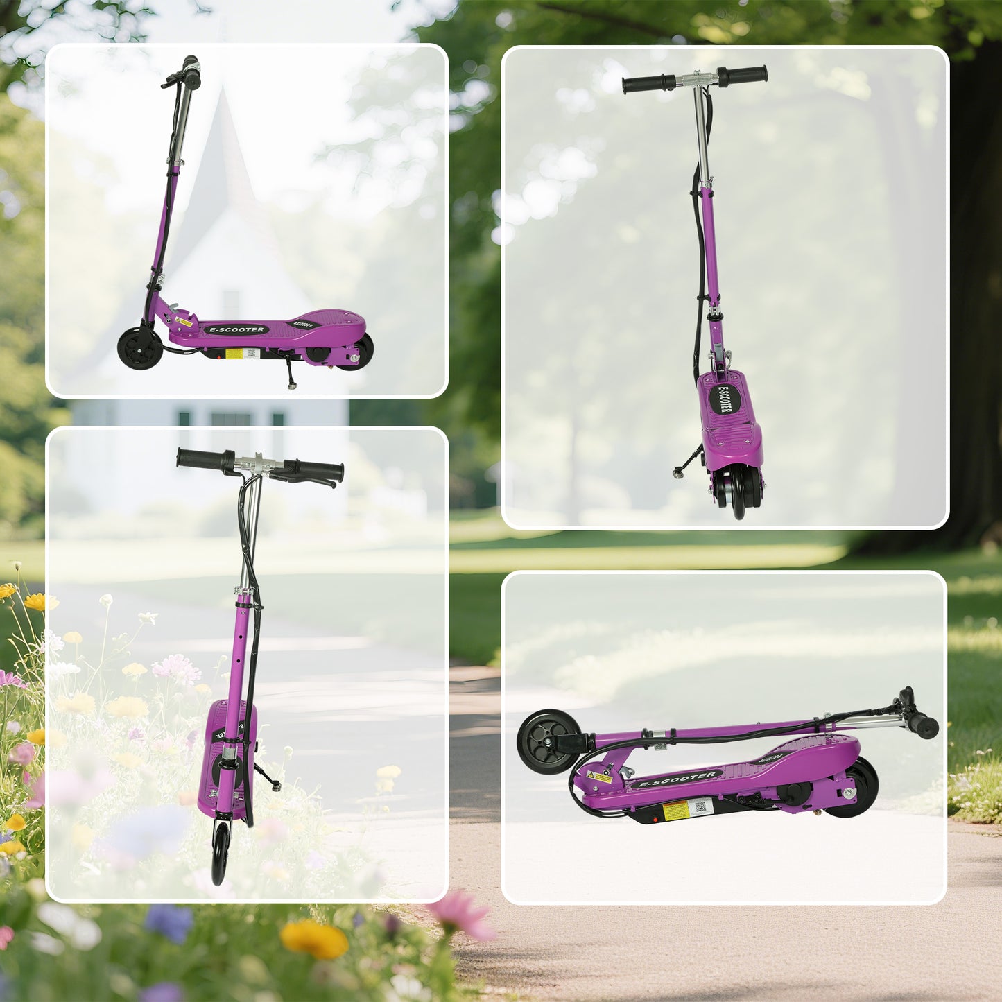 Foldable Electric Kids Scooter, Ride-on for Ages 7-14 Years