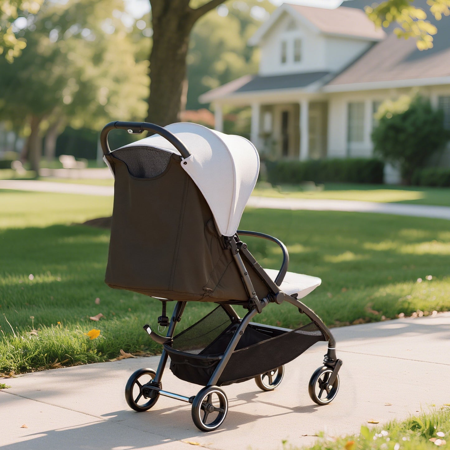 Travel Stroller, Lightweight Pushchair, Compact Buggy with Canopy