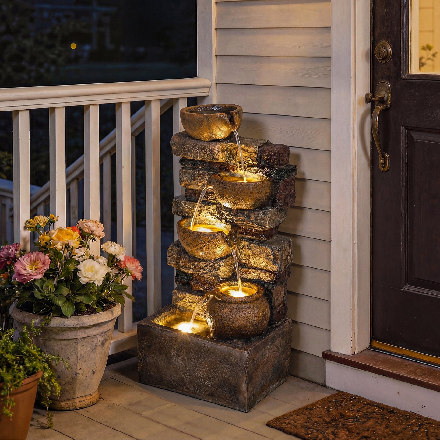 28" 5-Tier Outdoor Fountain