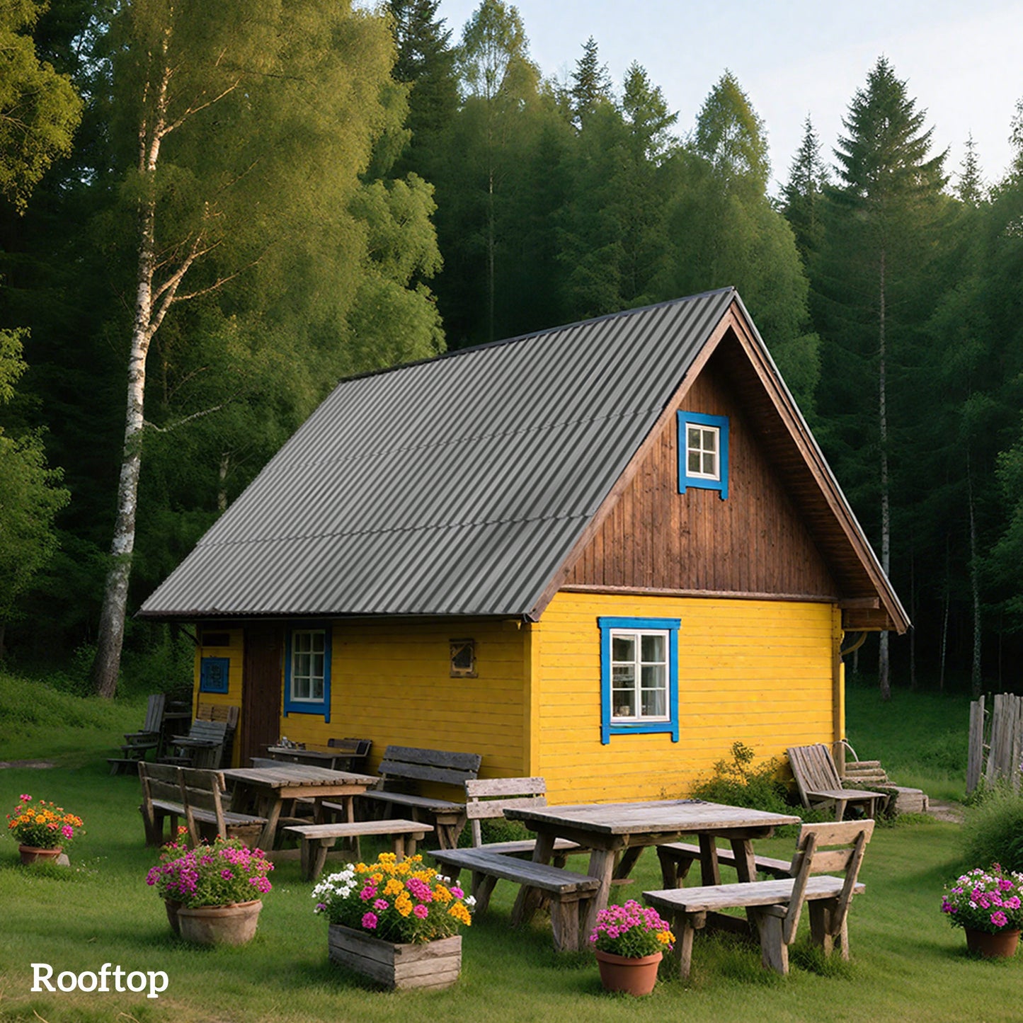 Set of 12 Corrugated Steel Roof Sheet Panels