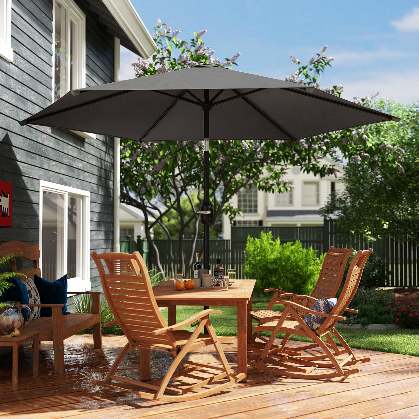 2.6 m Garden Parasol Umbrella with Aluminium Pole (1)