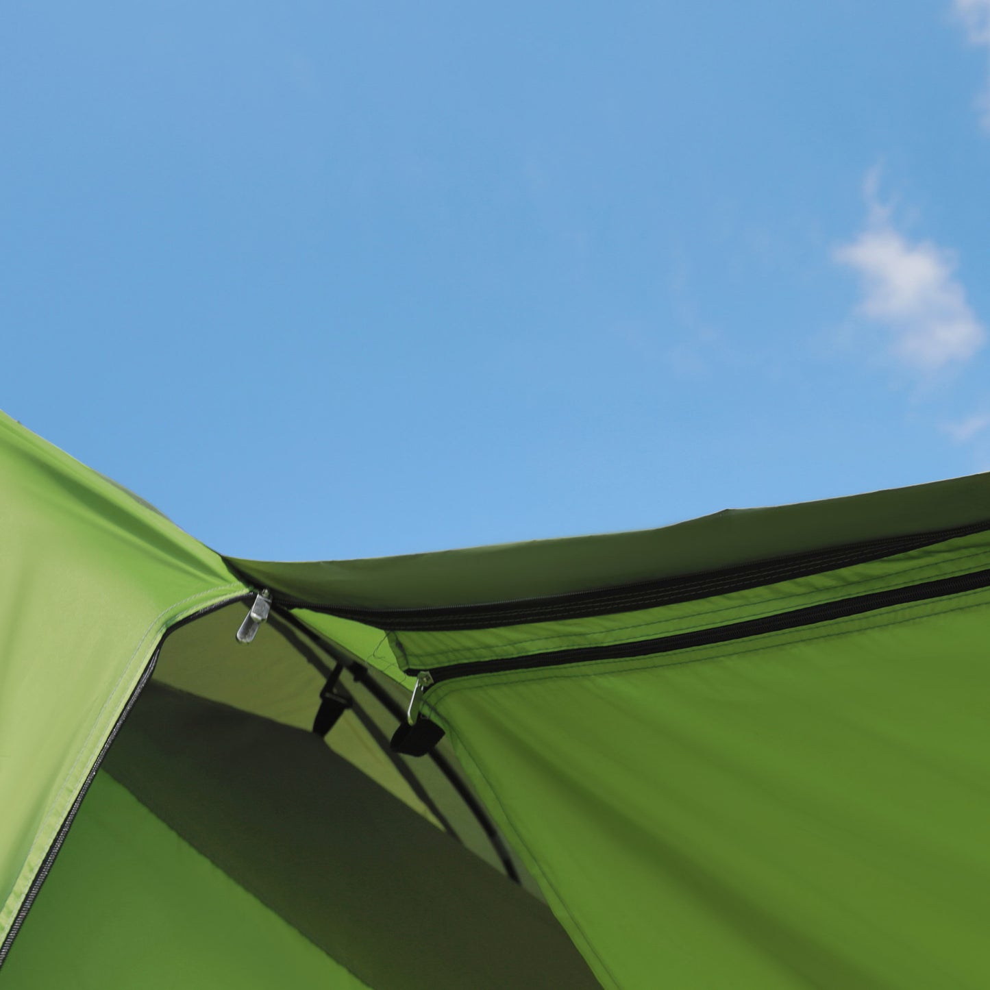 Tunnel Tent Camping Shelter w/ Porch, Two Rooms, Lamp Hook
