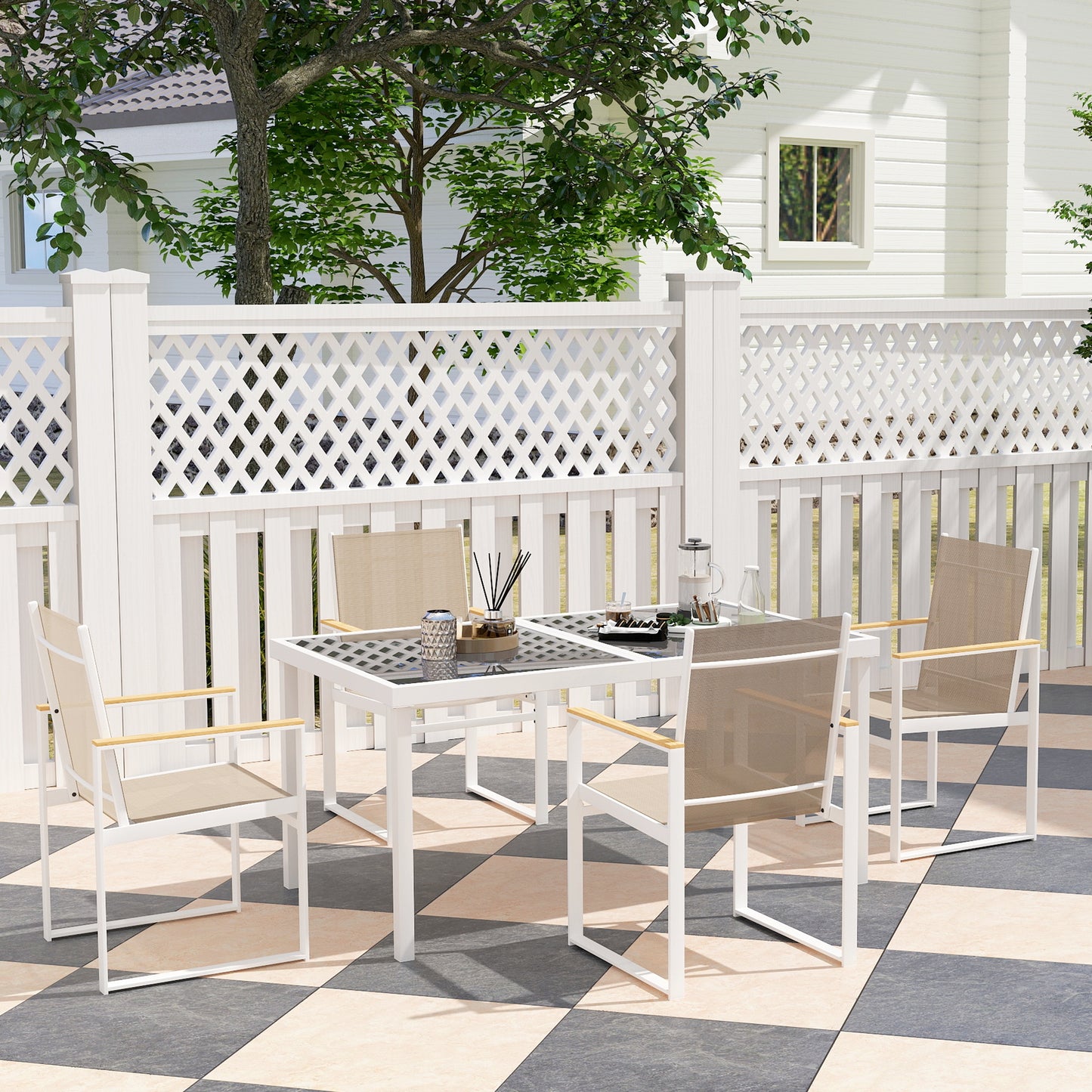 5 Piece Garden Furniture Set with 4 Armchairs