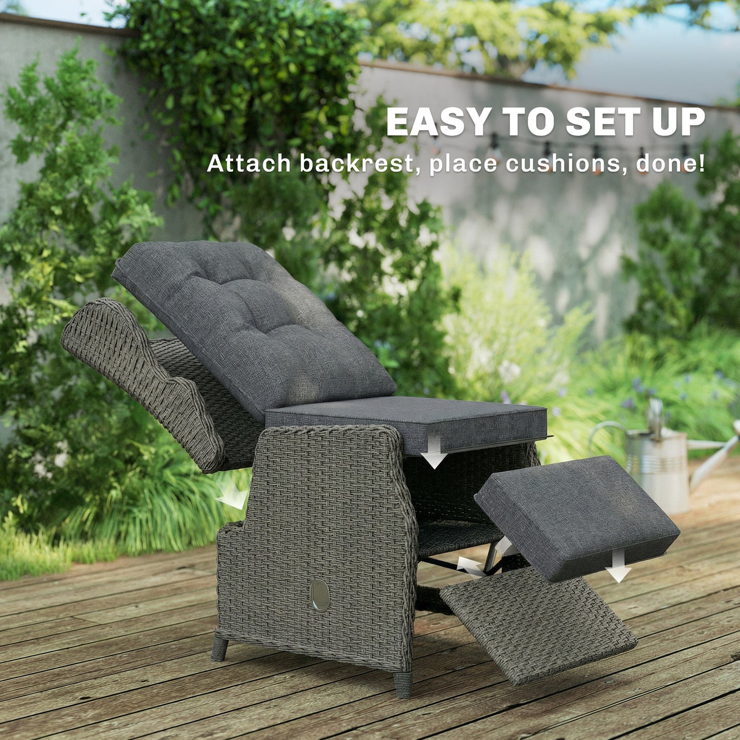 Rattan Garden Recliner Chair