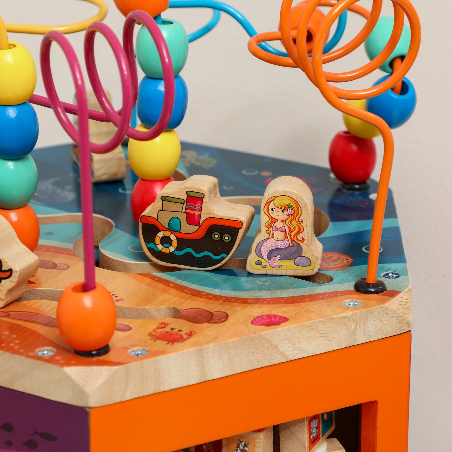 Wooden Activity Cube, Baby Toys with Bead Maze