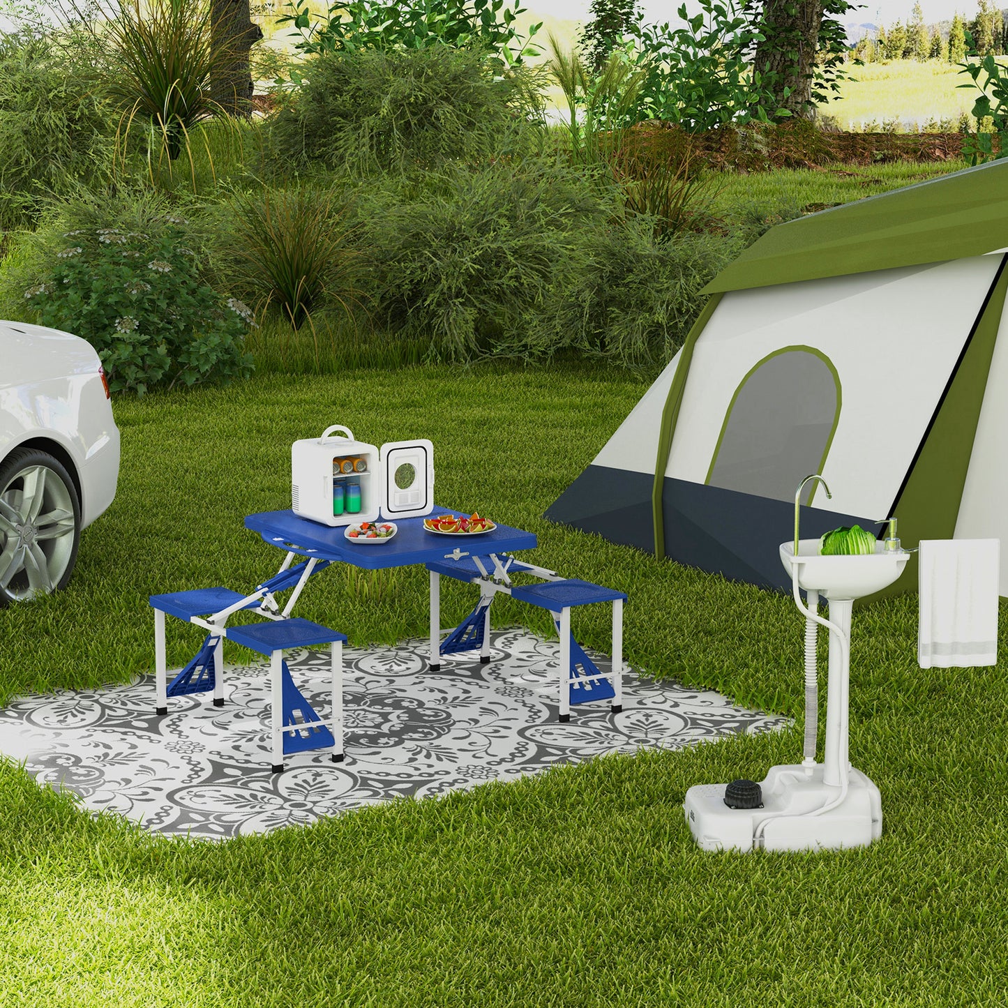 Camping Sink, 17L Portable Hand Wash Station with Towel Holder
