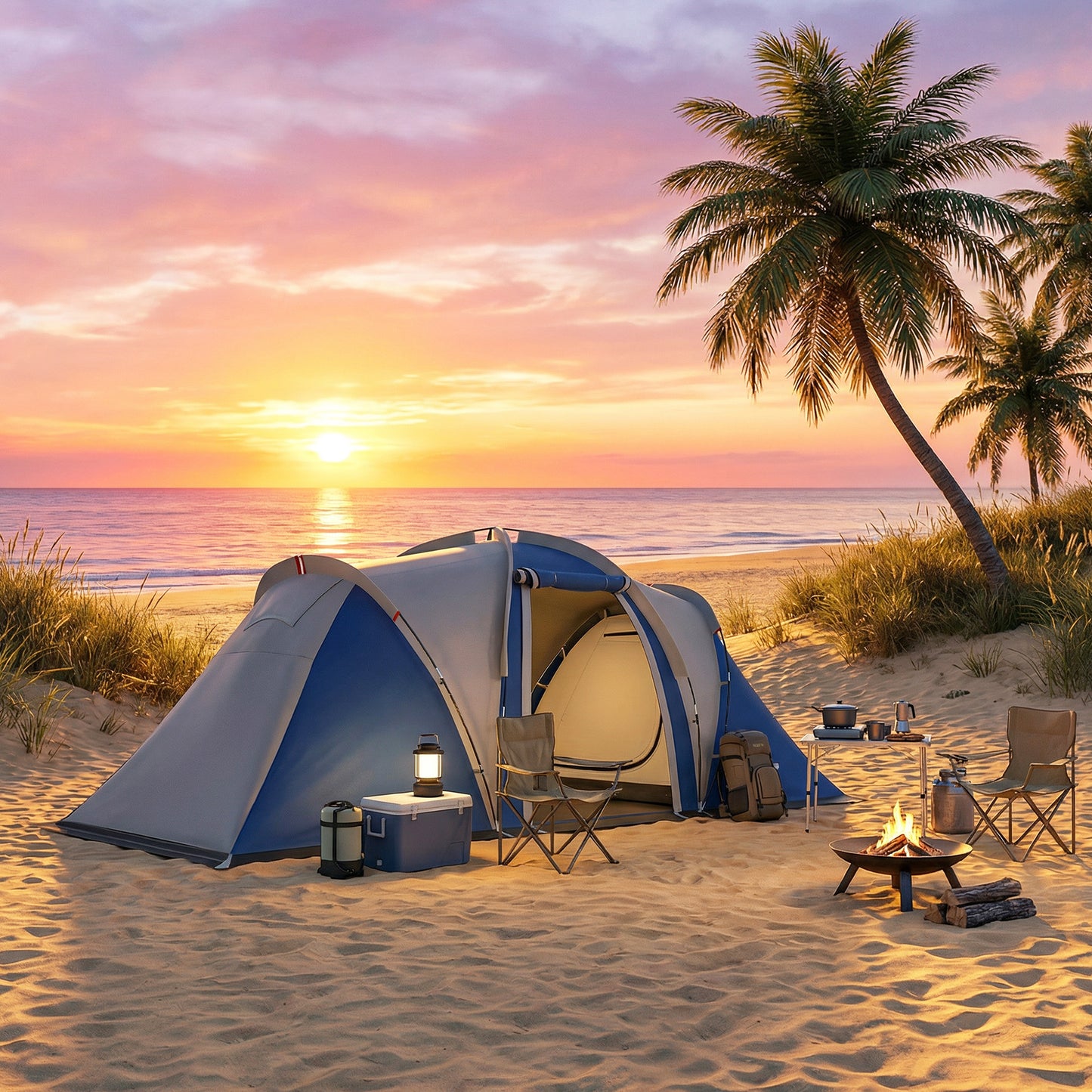 Family Camping Tent 3000mm Waterproof Windproof Tunnel Tent 8-12 (1)