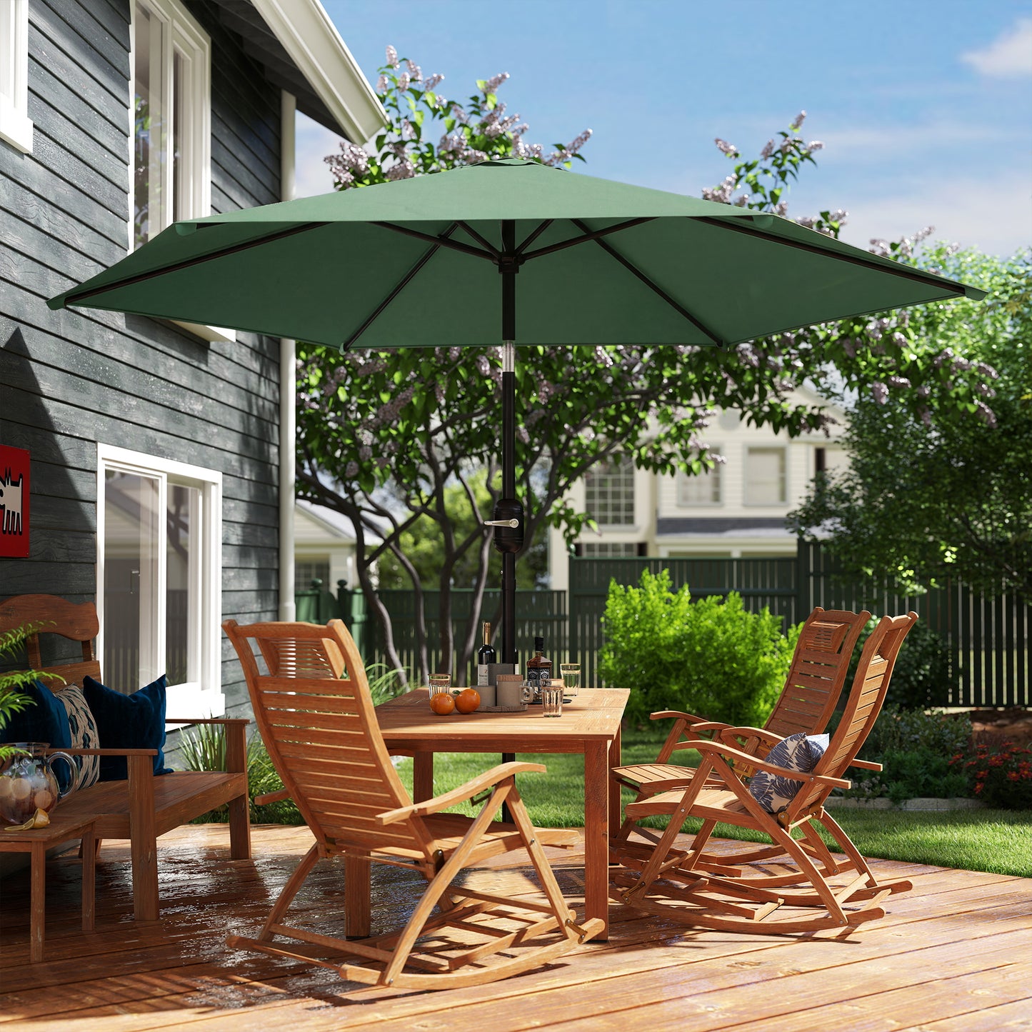 2.6 m Garden Parasol Umbrella with Aluminium Pole (6)