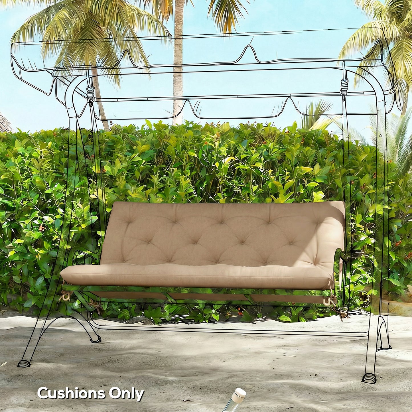 Garden Bench Cushion, 2 Seater Swing Chair Cushion