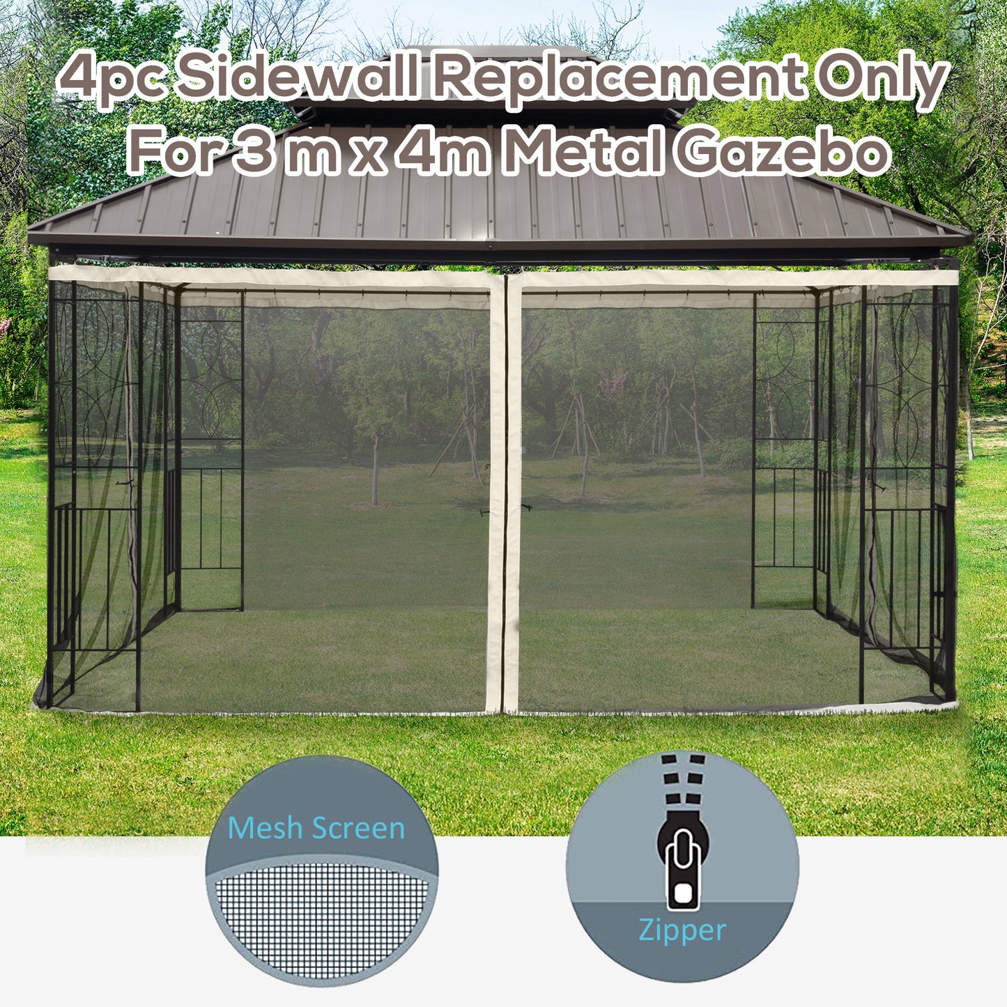352 x 207cm Universal Replacement Mesh Sidewall Netting