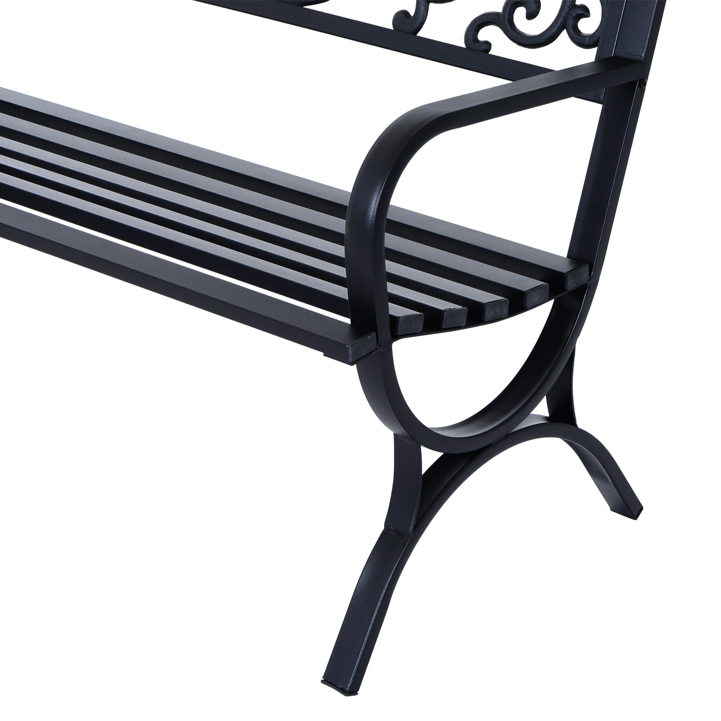 127L x 60W x 85H cm Powder Coated Garden Bench for Patio Backyard