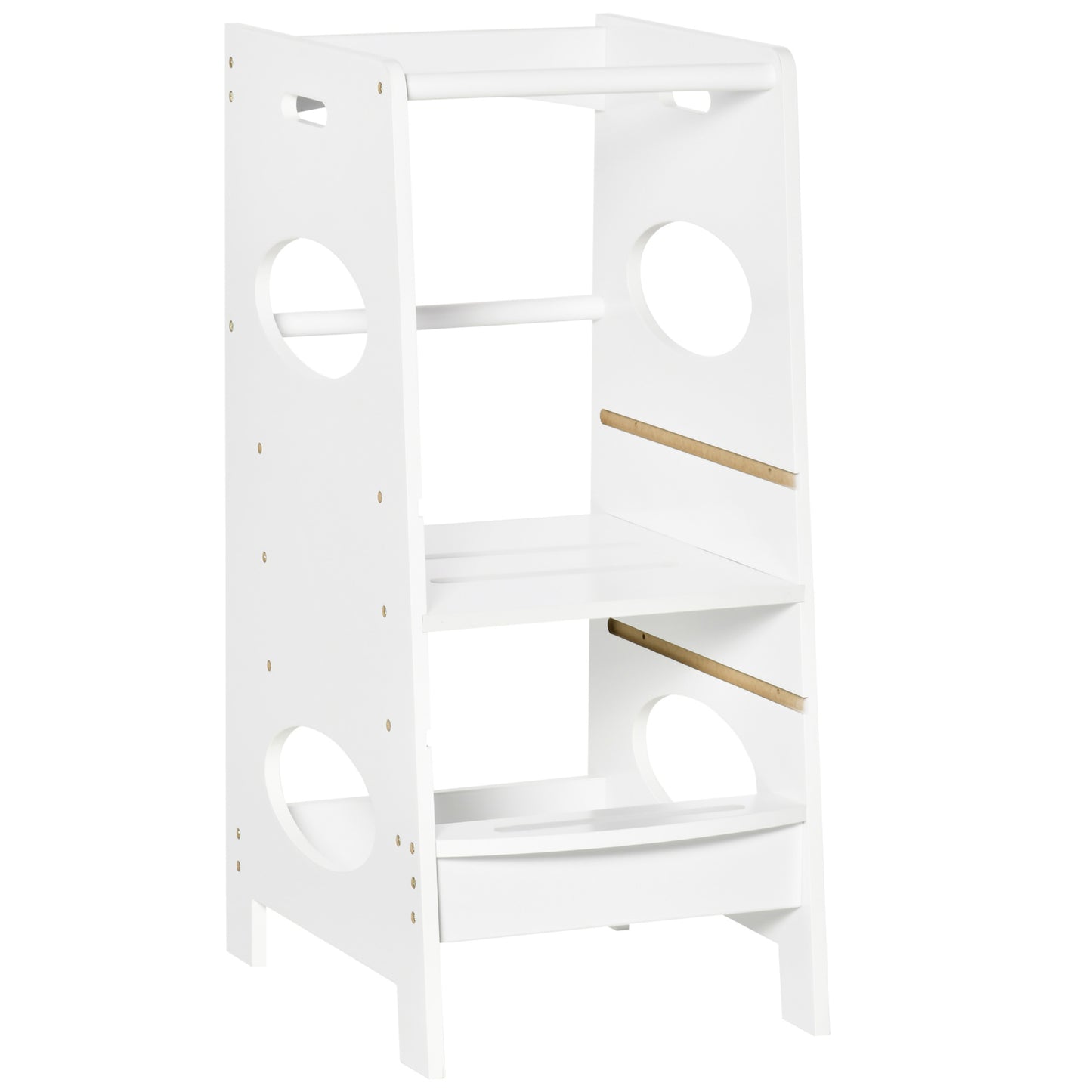 Toddler Step Stool Kids Adjustable Standing Tower with Safety Rail