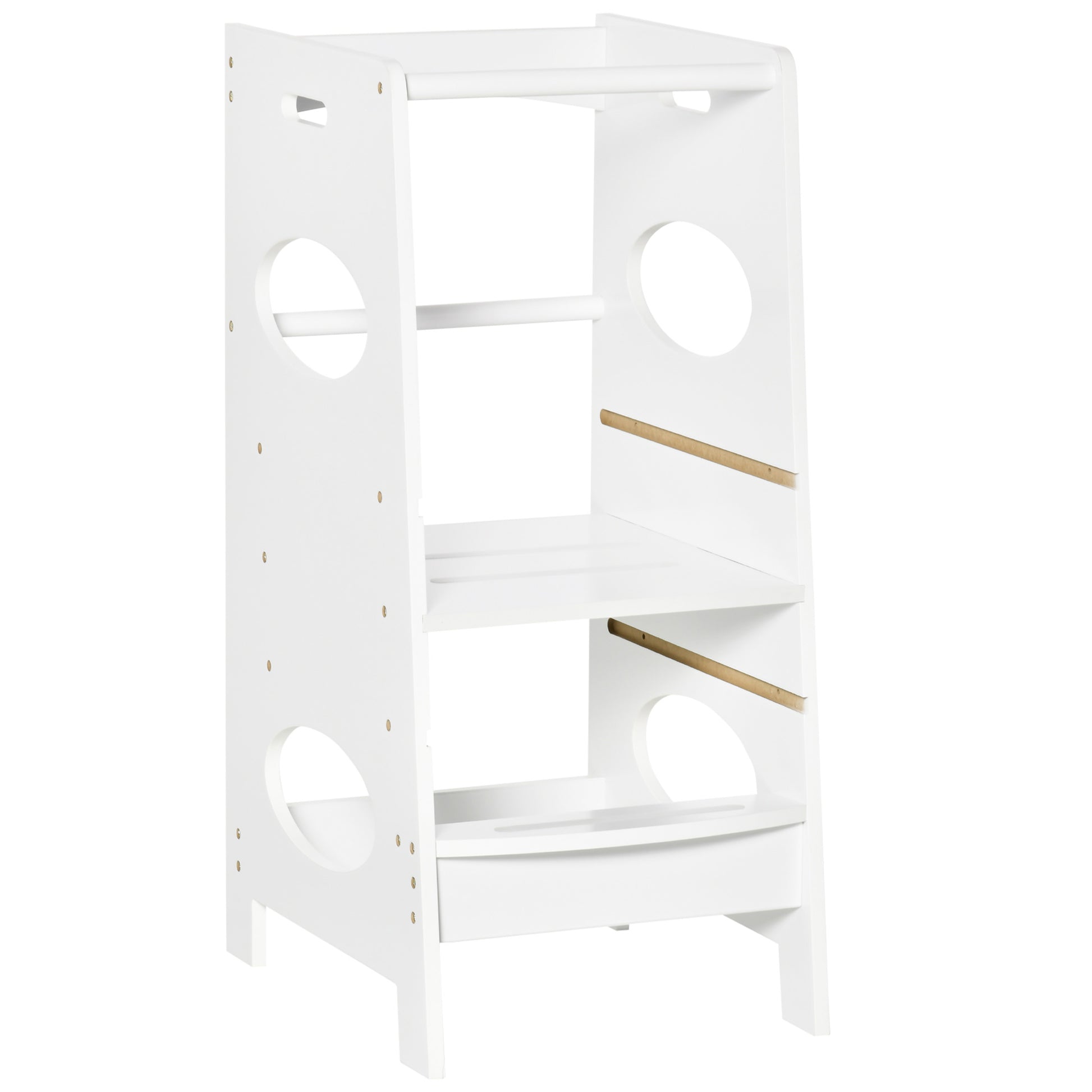 Toddler Step Stool Kids Adjustable Standing Tower with Safety Rail
