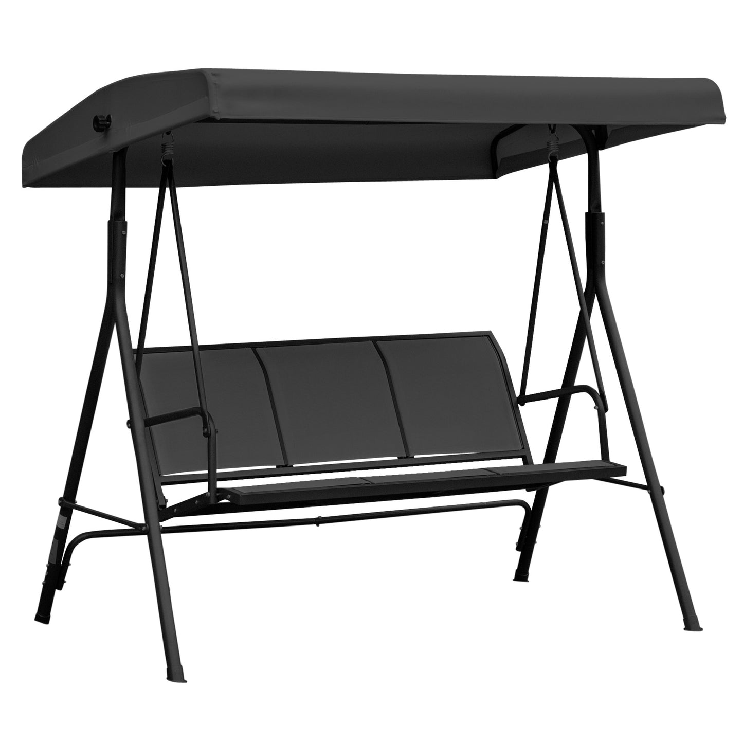 Three-Seater Garden Swing Chair, with Canopy