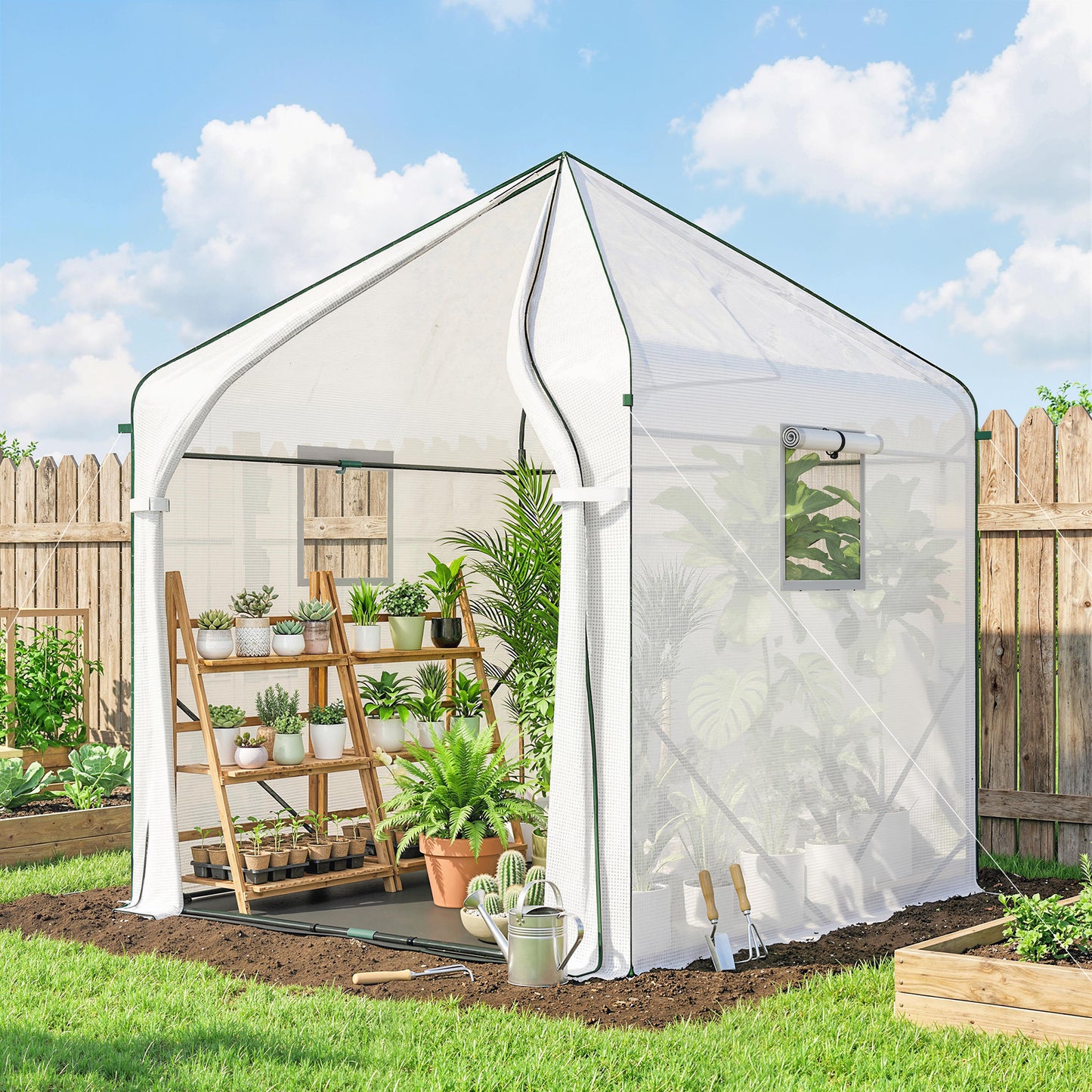 Walk-in Greenhouse for Outdoors with Steel Frame