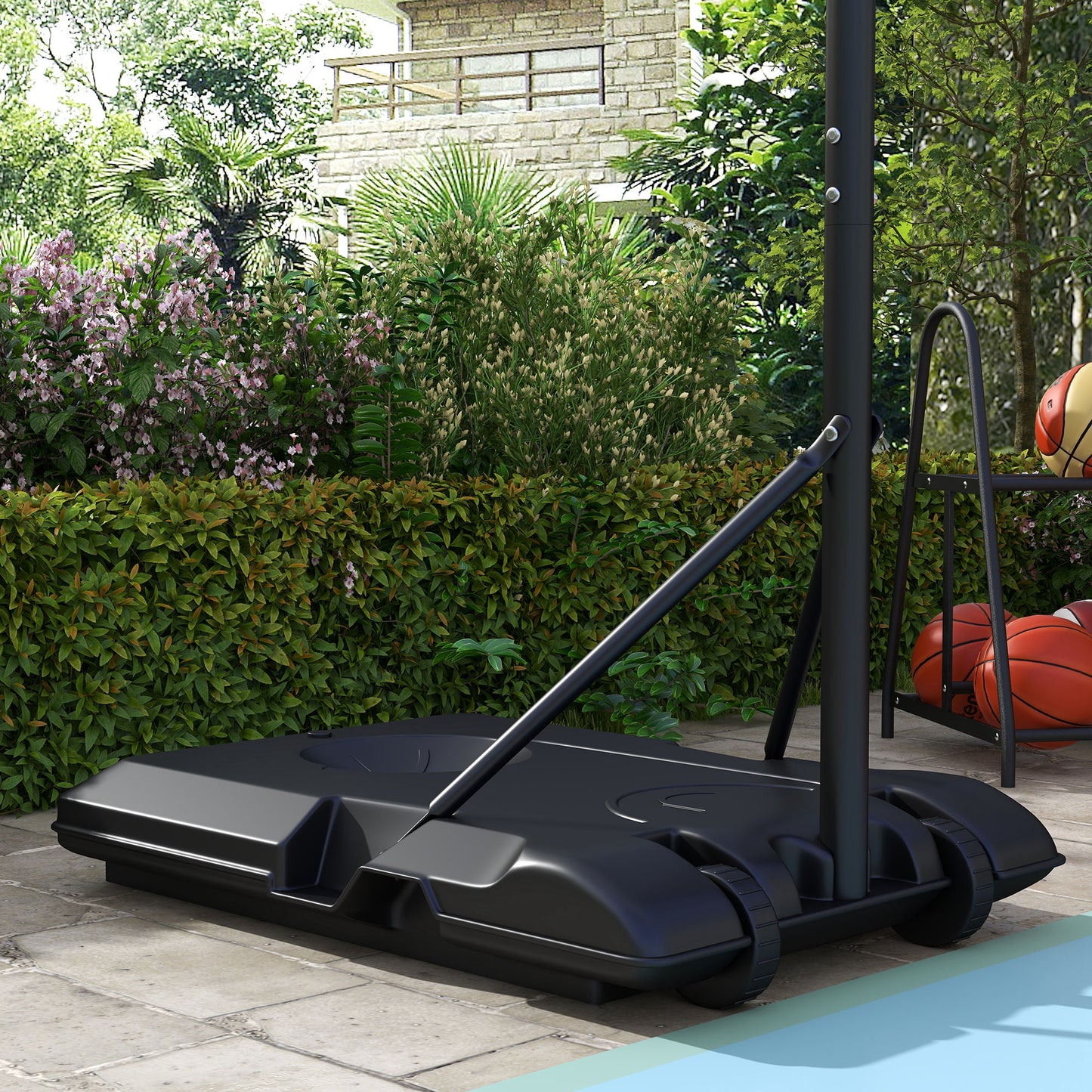 Adjustable Basketball Stand Net System, with Wheels, Enlarged Base