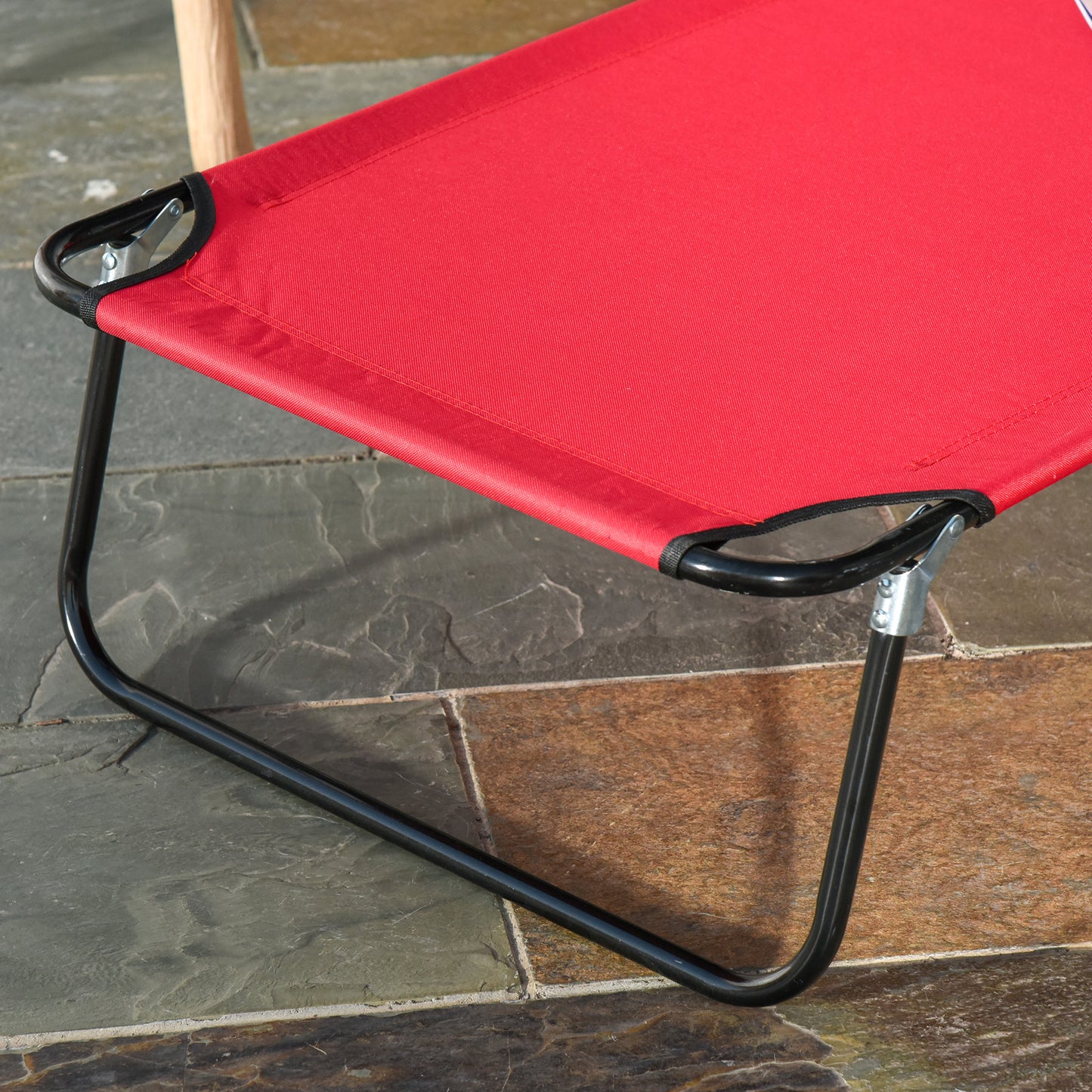 Foldable Outdoor Sun Lounger Adjustable Backrest Reclining Chair