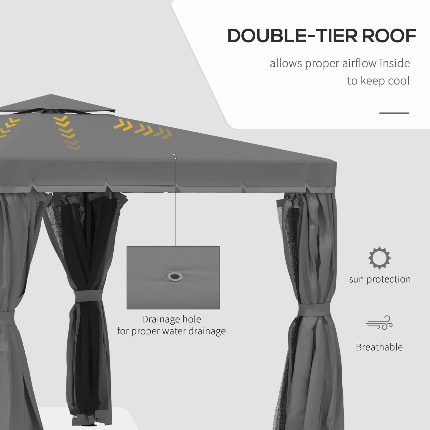 3 x 3(m) Patio Gazebo Canopy Garden Pavilion Tent Shelter Marquee