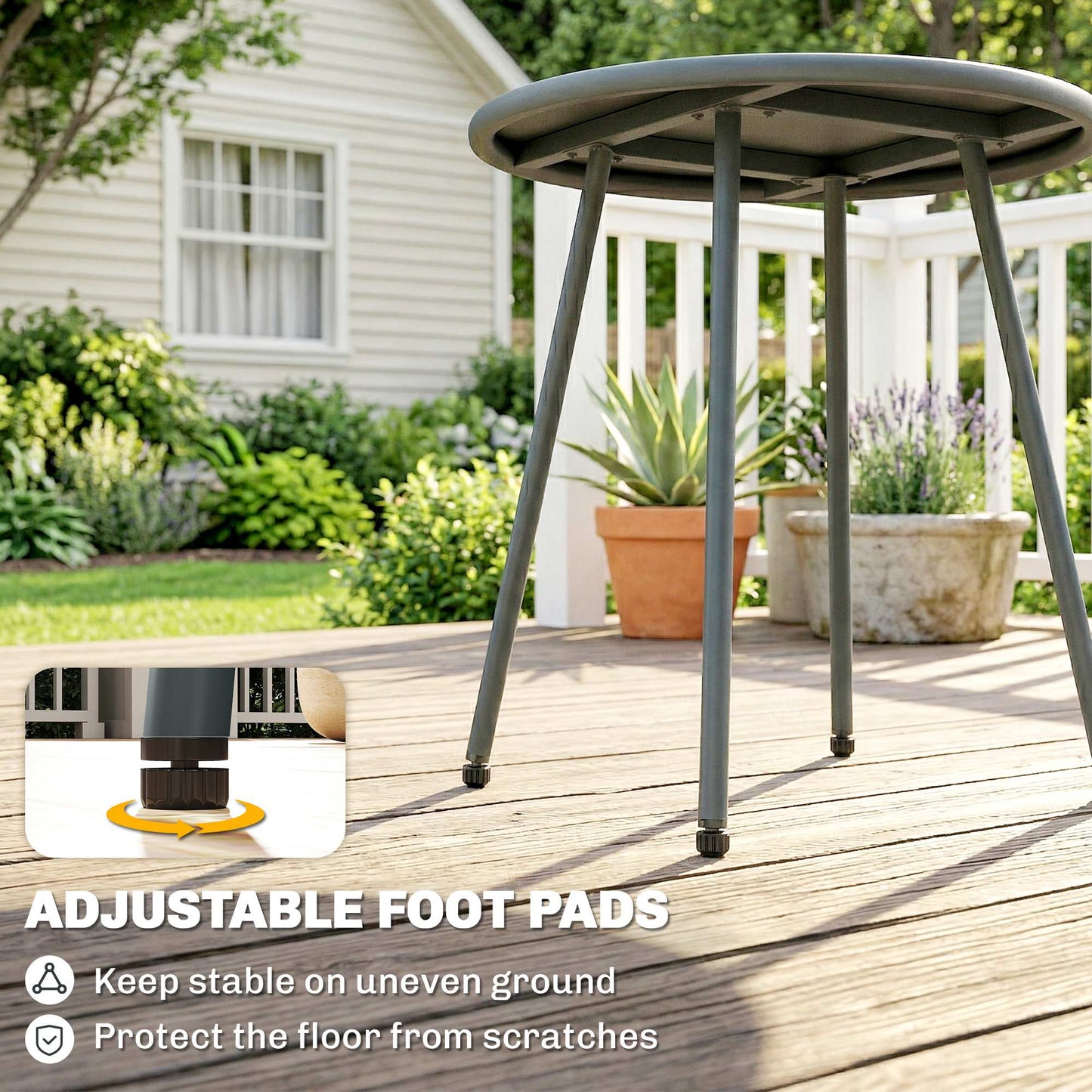 3 Piece Rattan Bistro Set, Outdoor Garden Furniture Set