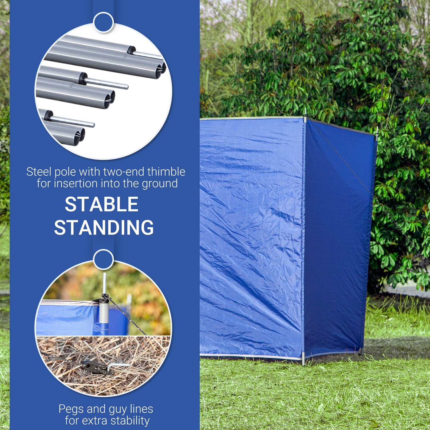 Camping Windbreak, Foldable Portable Wind Blocker w/ Carry Bag