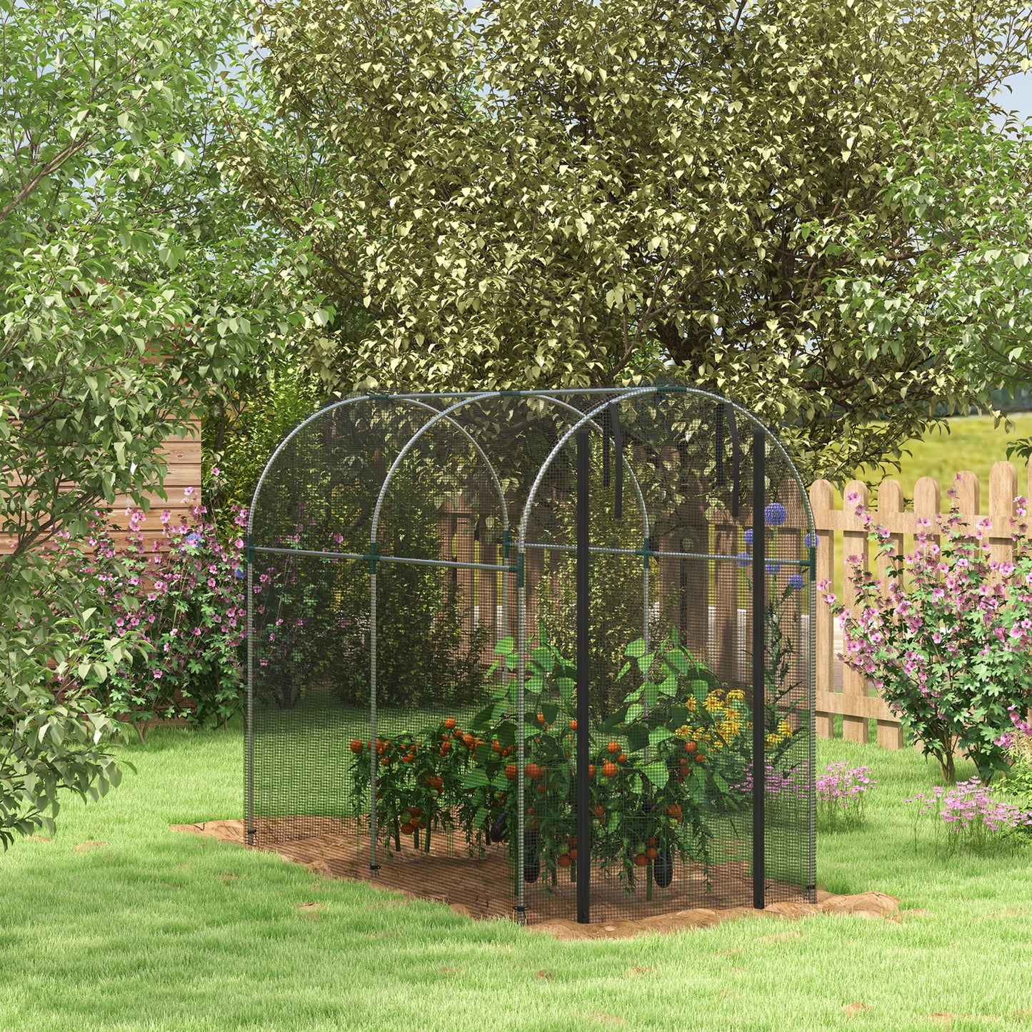 Galvanised Steel Fruit Cage, Plant Protection Tent with Zipped Door