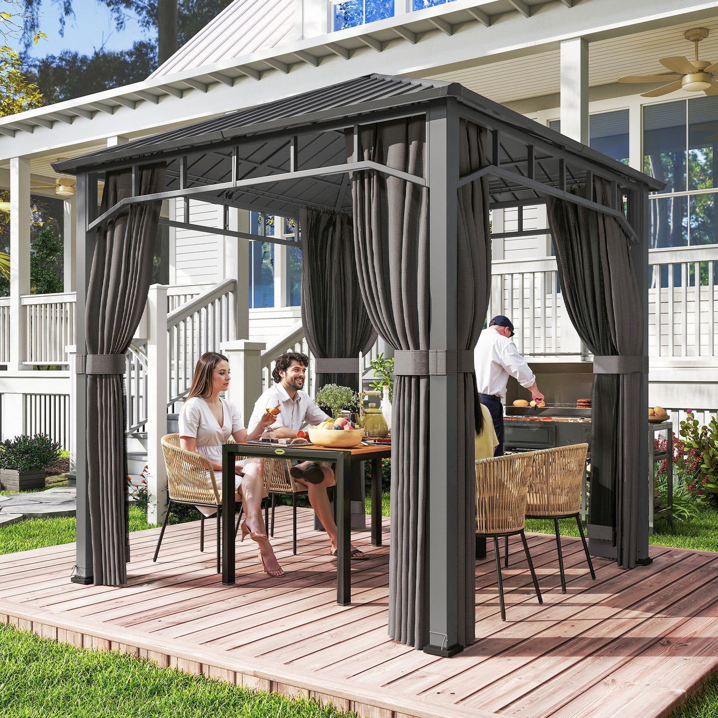 2.5 x 2.5 m Hardtop Gazebo with Galvanised Steel Roof