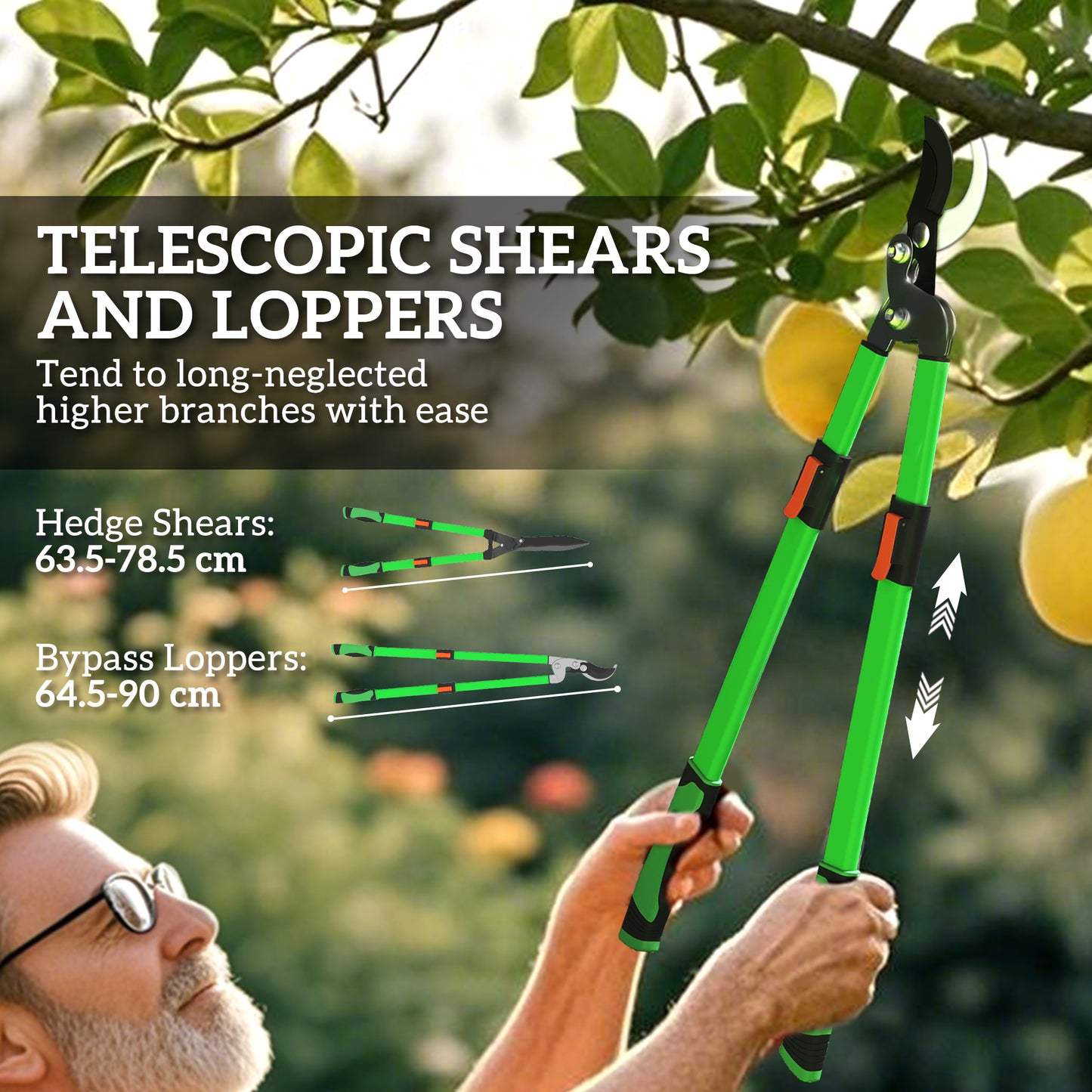 2 Pcs Garden Shears Set, Tree Lopper
