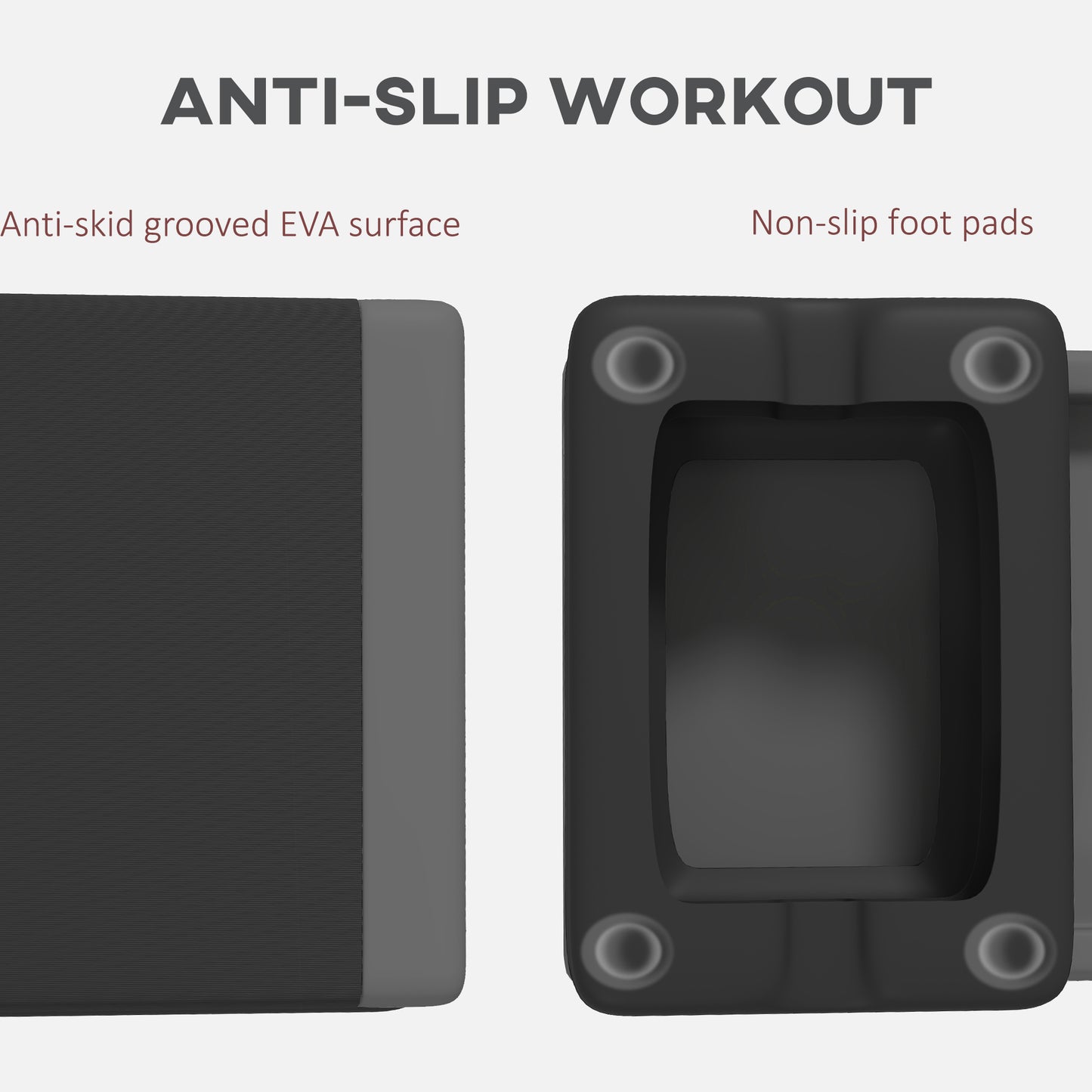 Adjustable Fitness Stepper, with Non-Slip Surface, for Home, Gym
