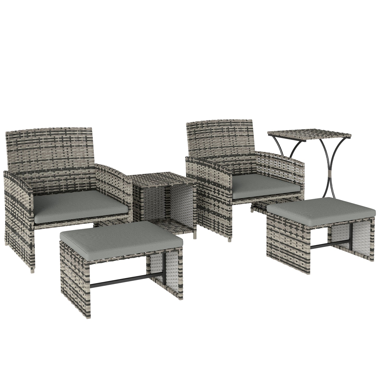 6 Piece Rattan Garden Furniture