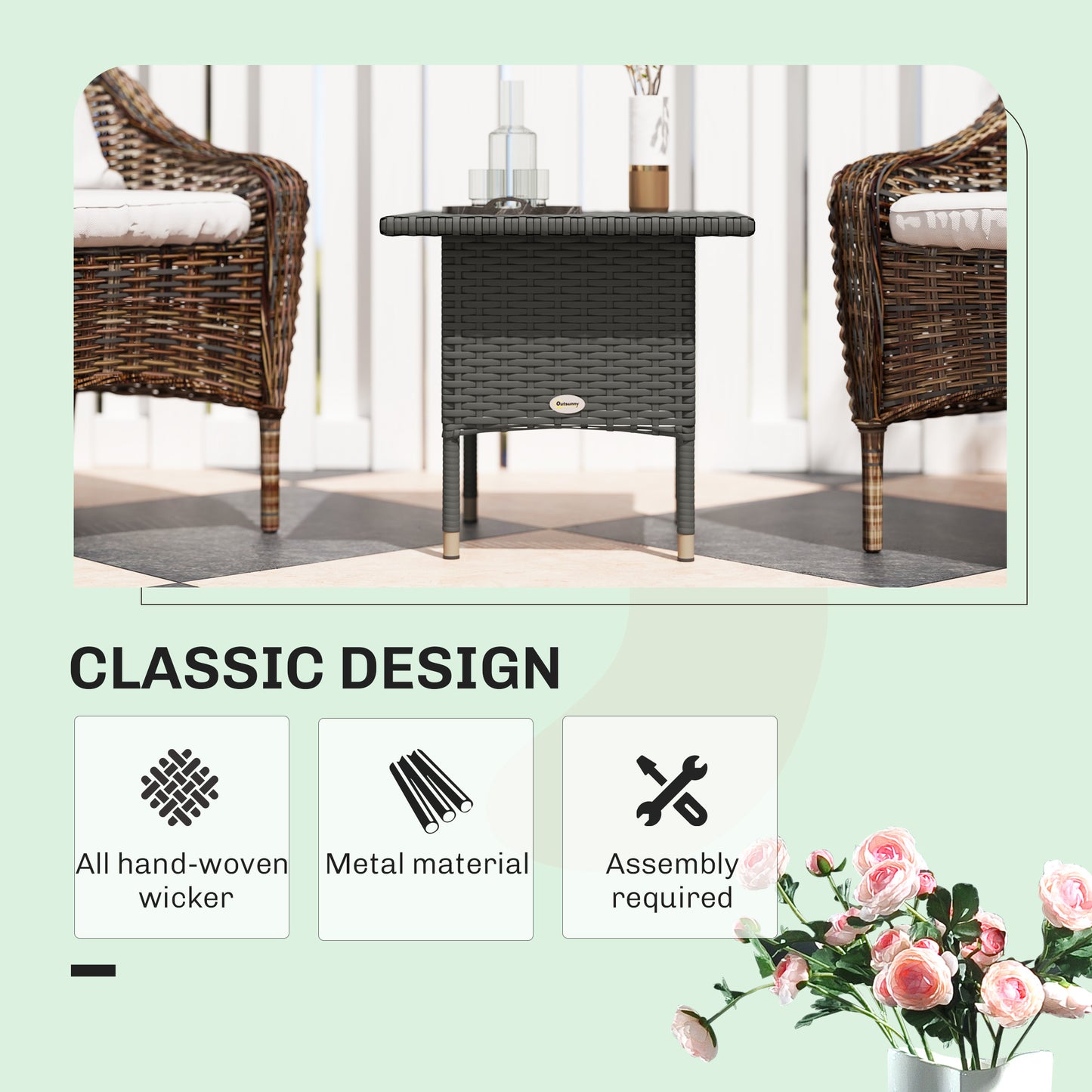 Rattan Side Table, Outdoor Coffee Table (2)