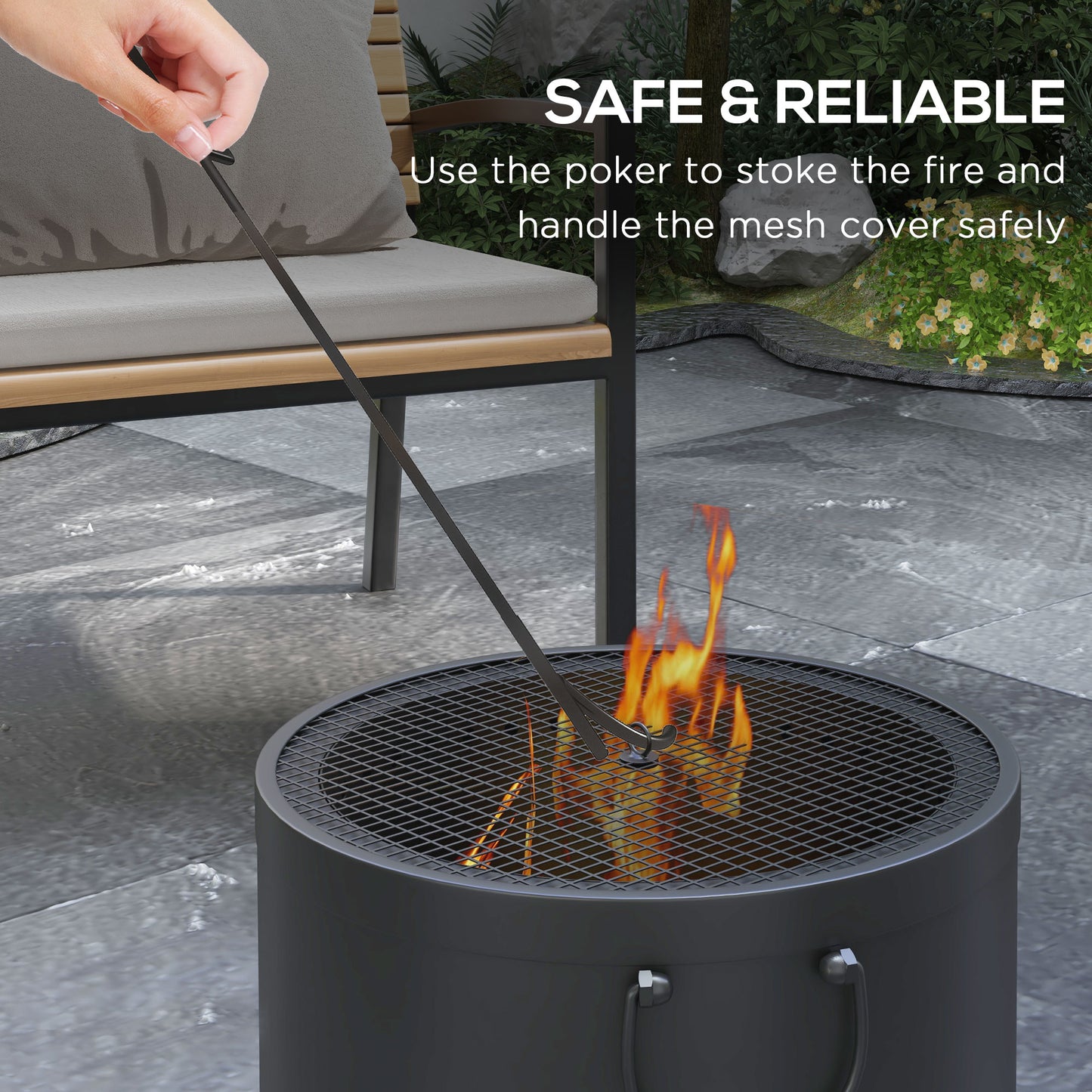 Smokeless Fire Pit, 38cm Portable Wood Burning Firepit