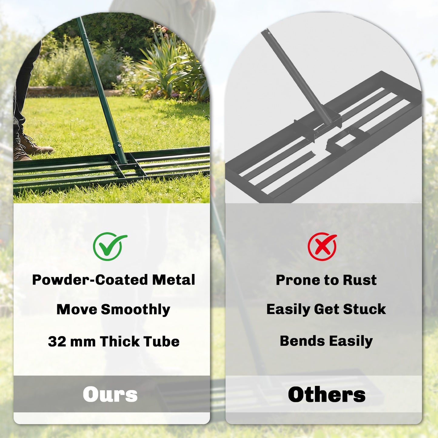 Lawn Levelling Rake, 113 x 26 cm Lawn Leveller Lute