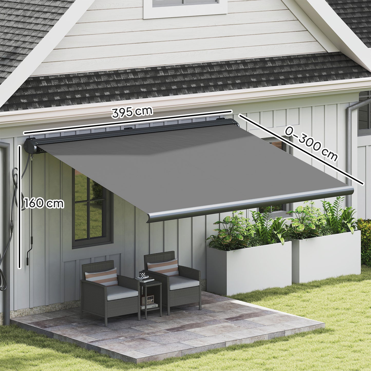 4 x 3(m) Full Cassette Electric Awning with Remote Controller