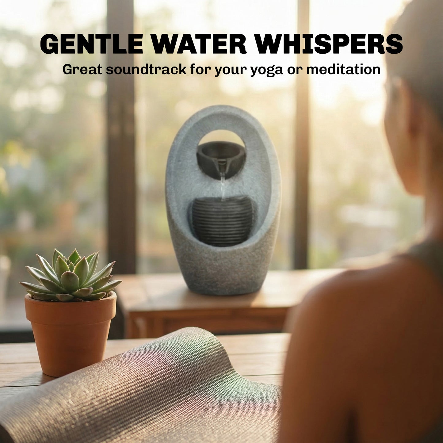 Water Feature with 2-Tier Bowls