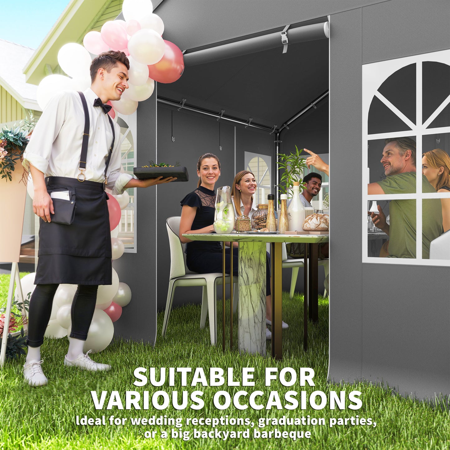 3 x 3 m Party Tent, Outdoor Canopy Tent Shelter