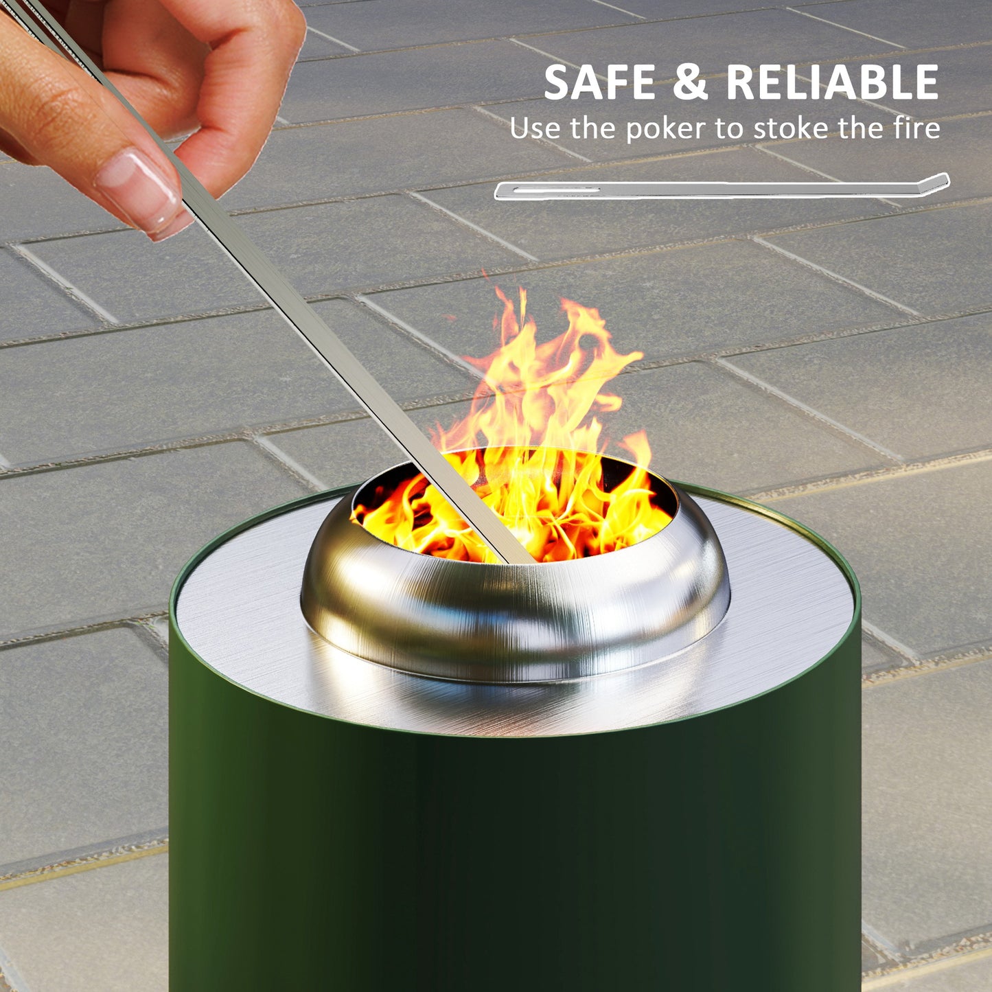 Smokeless Fire Pit, 16 x 16 cm Stainless Steel Portable Wood