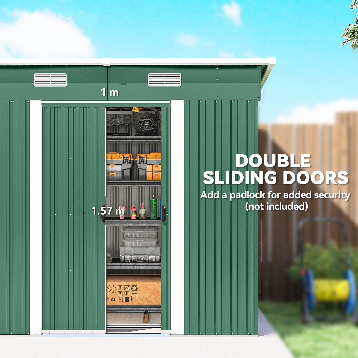 7 x 4ft Outdoor Storage Shed with Foundation Kit (1)