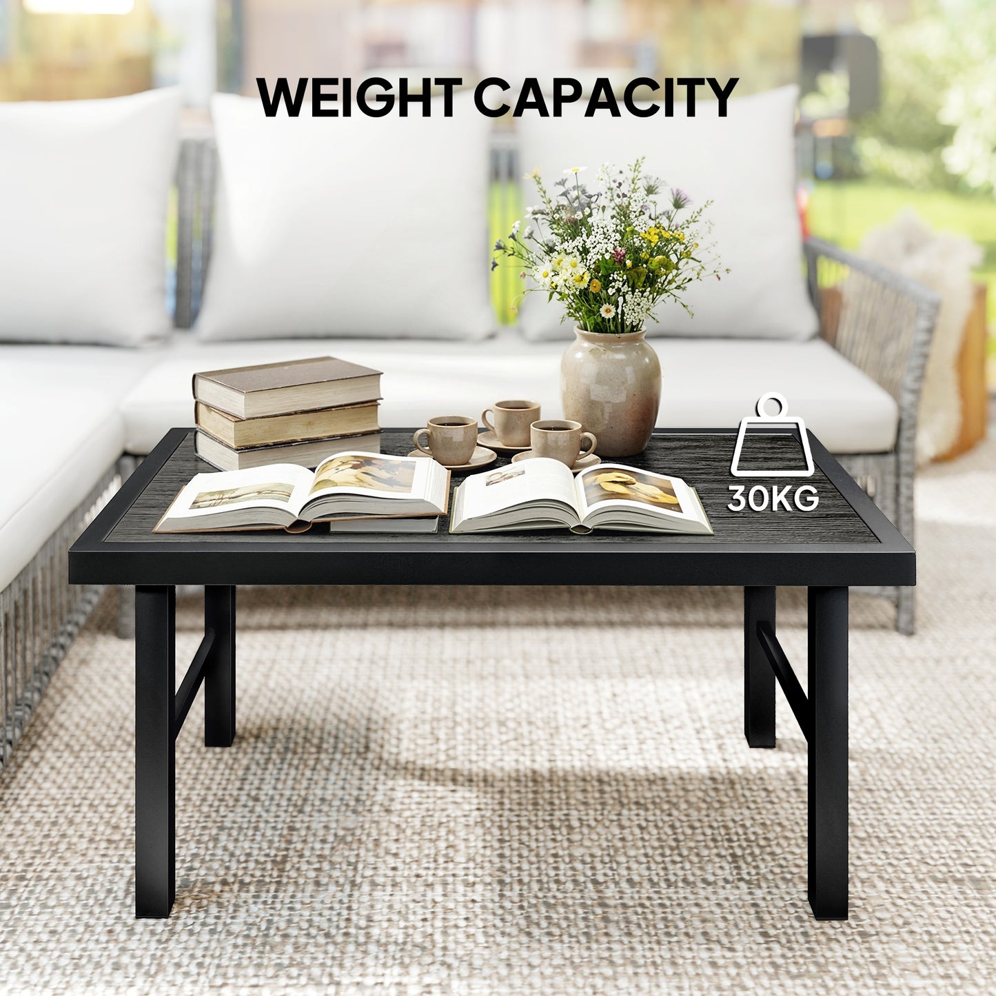 Metal Garden Coffee Table, Outdoor Side Table