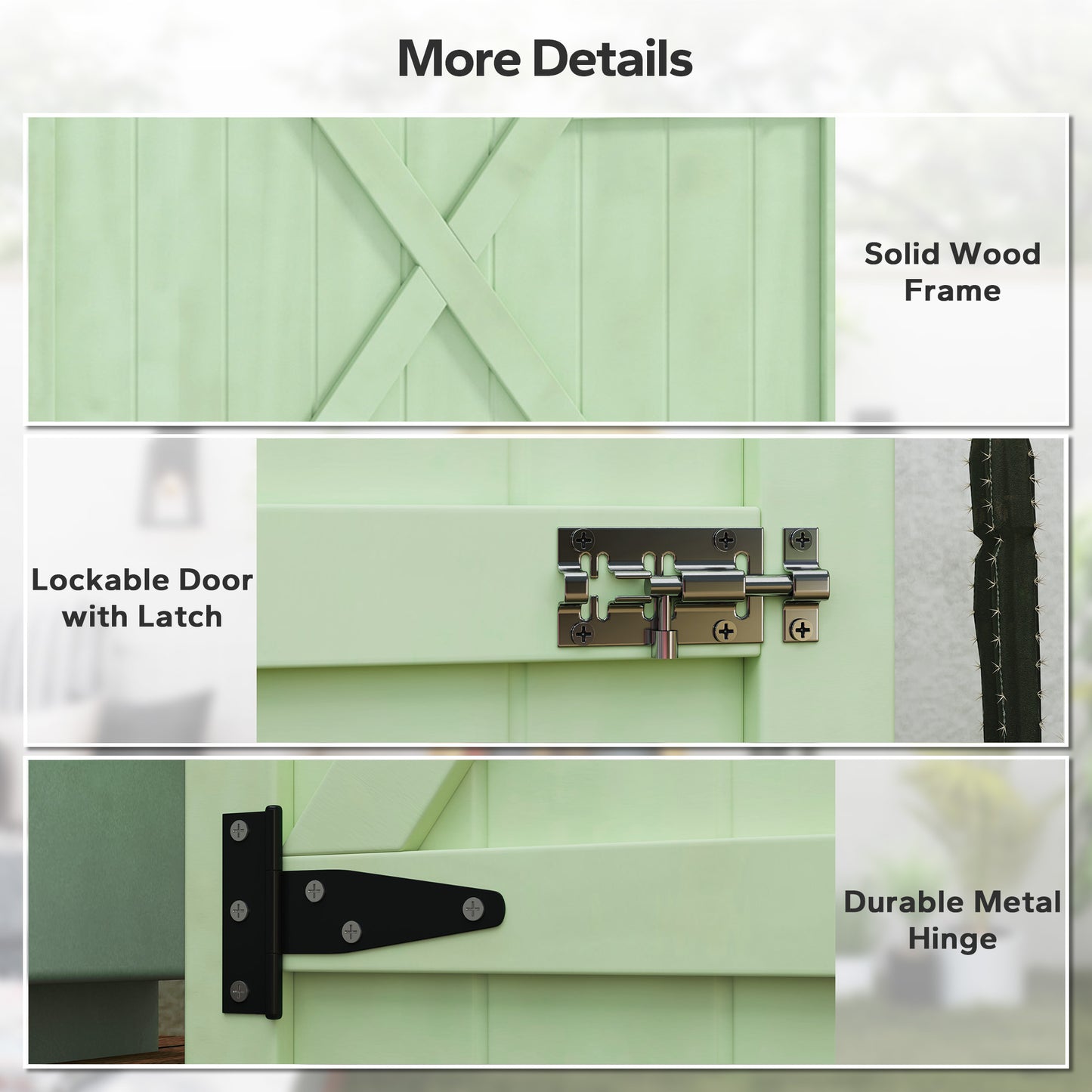Wooden Small Shed, Garden Storage Shed with Shelves and Bolt Latch