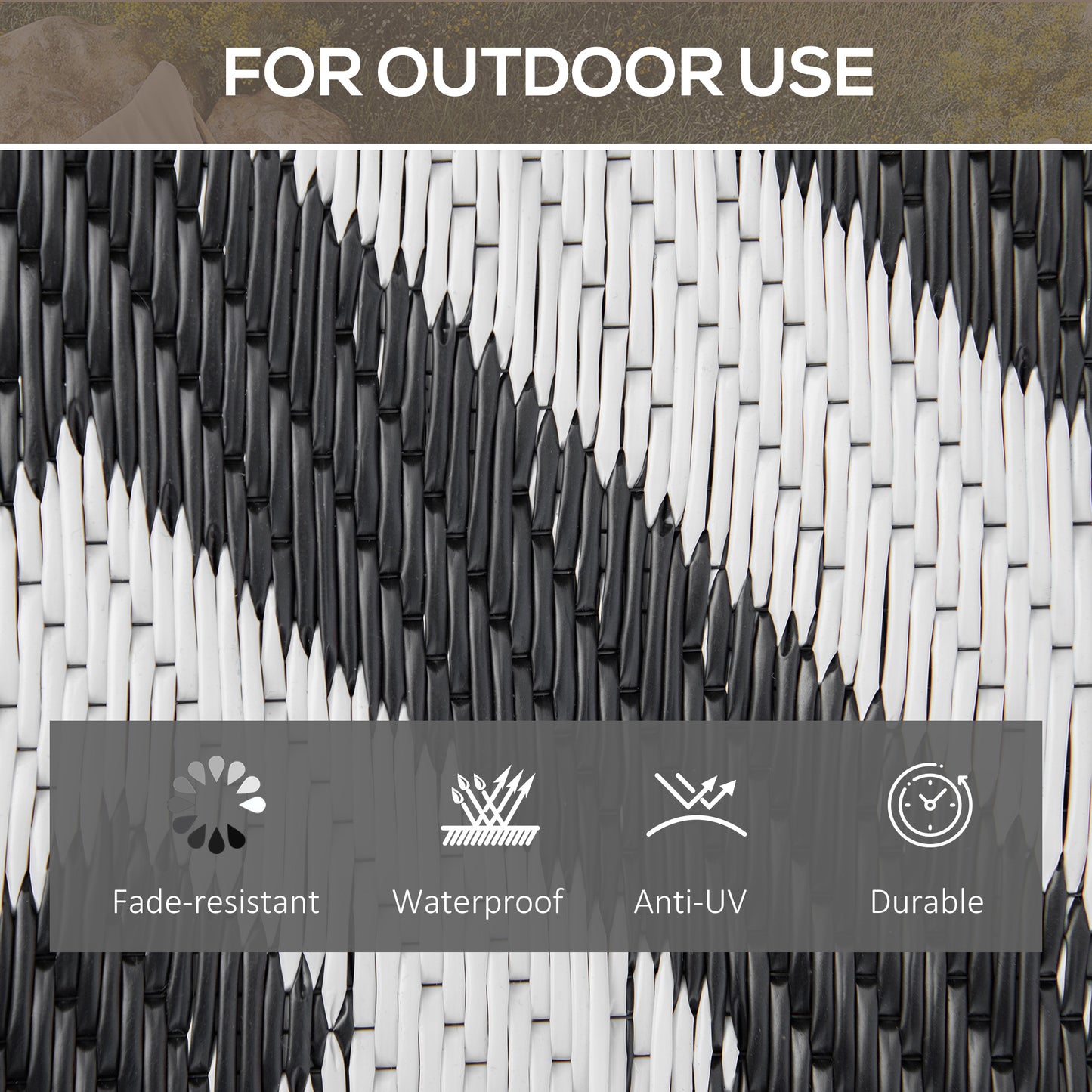 152 x 243 cm(5x 8ft) Outdoor Rug Reversible Mat Plastic Straw Rug
