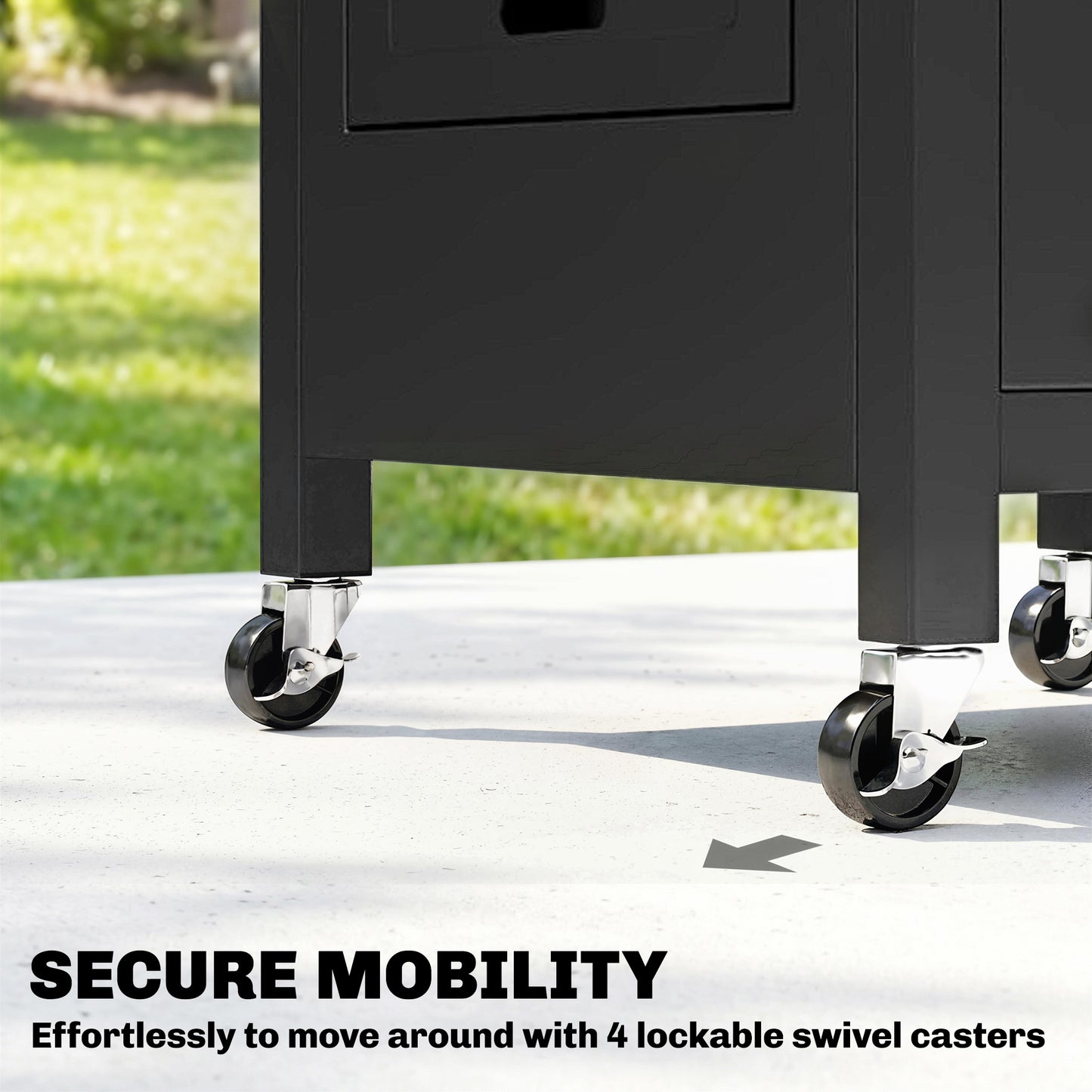 Outdoor Grill Cart with Stainless Steel Tabletop