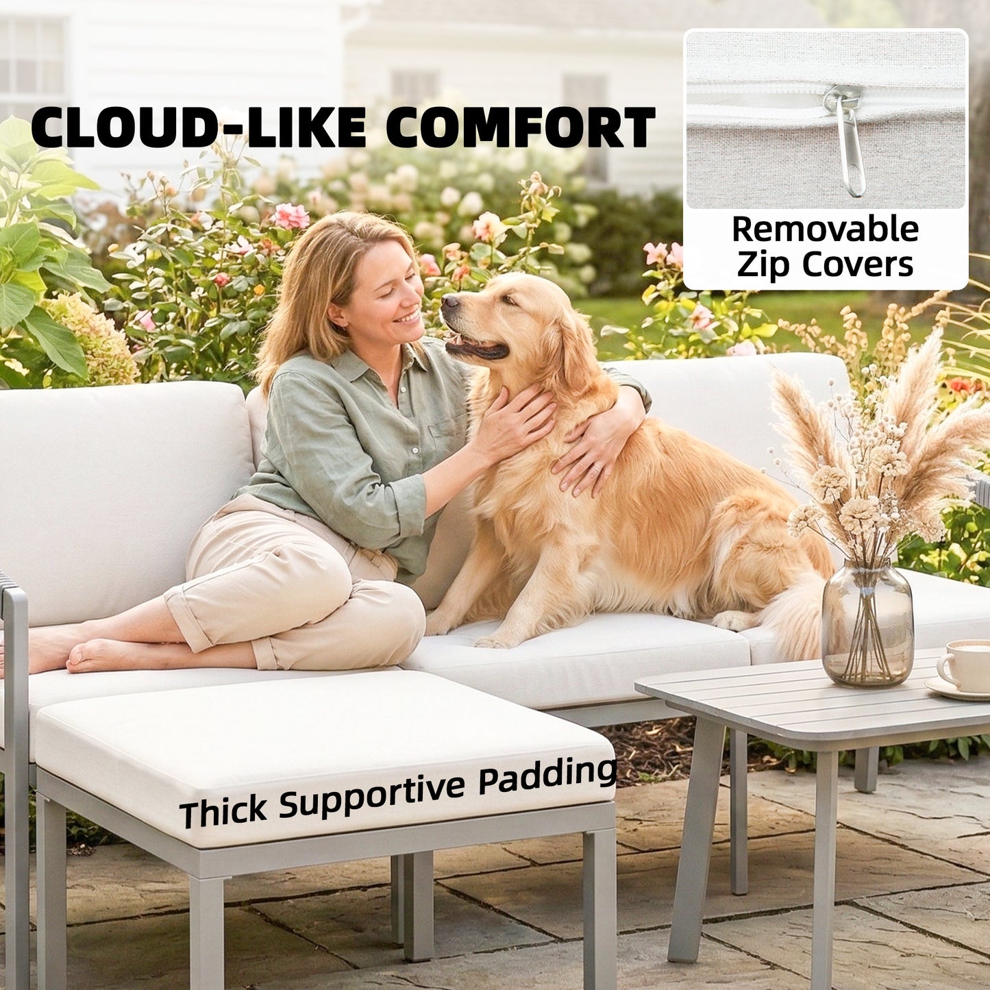 3 Piece Garden Dining Set, Outdoor Patio Furniture