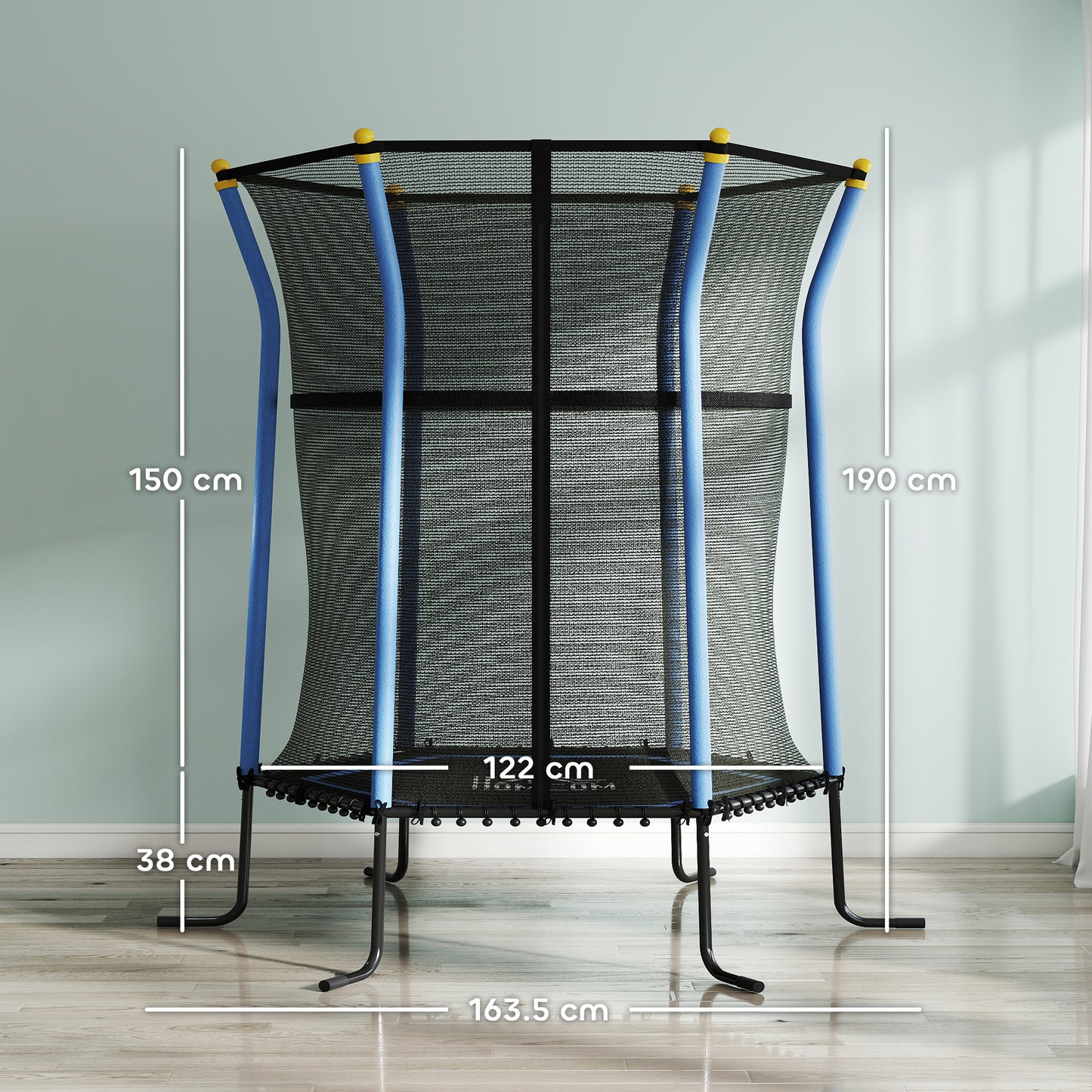 Kids Trampoline Mini Bouncer with Enclosure Safety Net