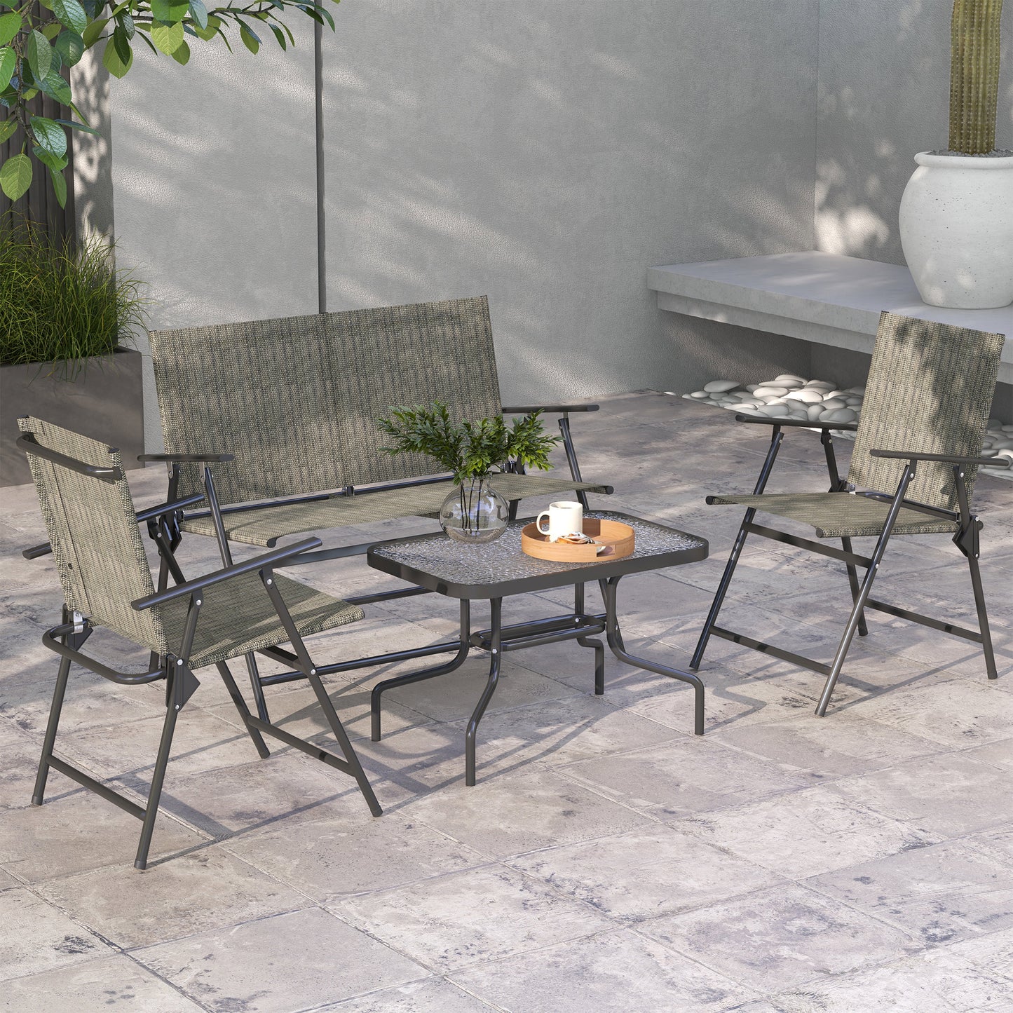 Four-Piece Metal Garden Sofa Set